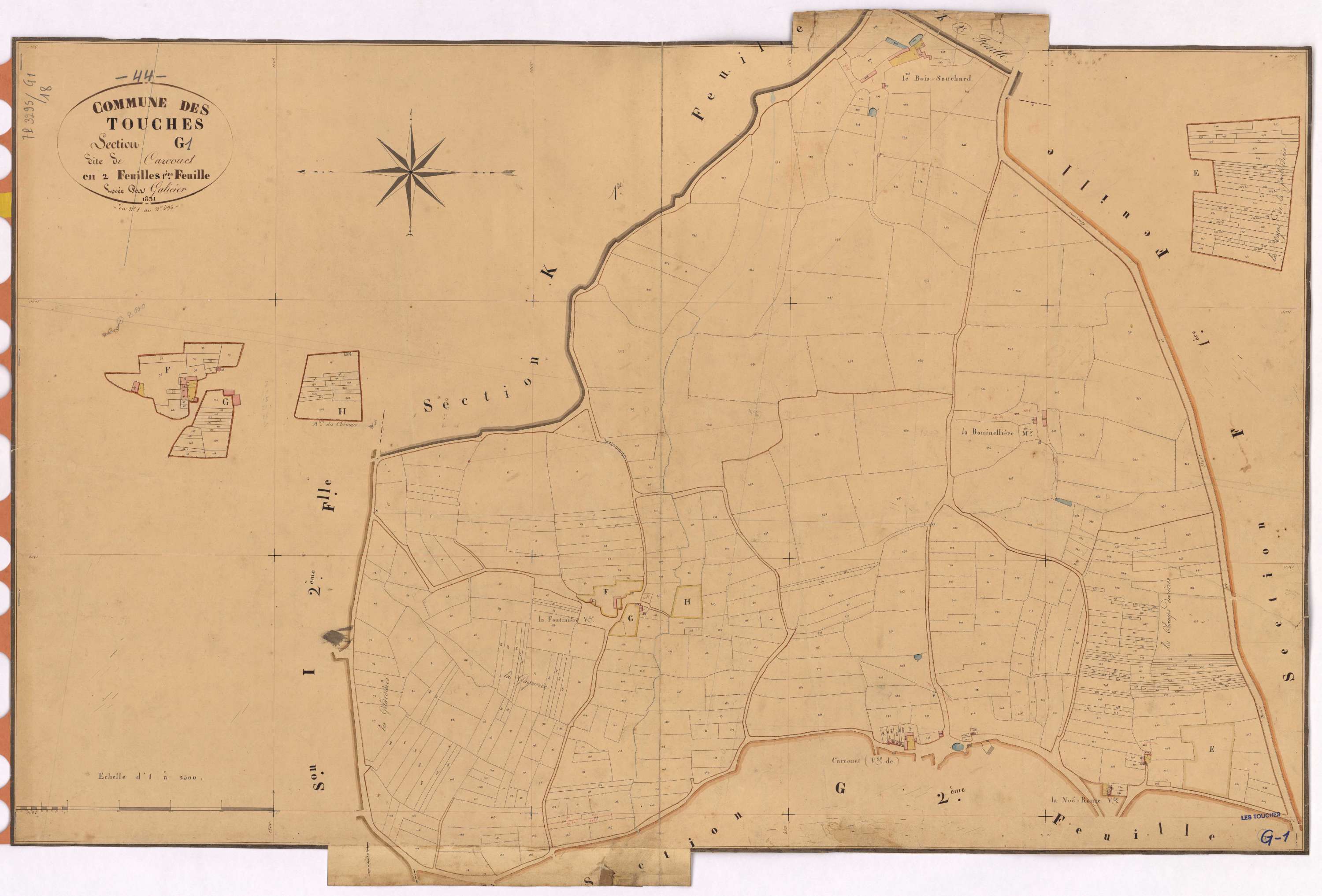 Touches - Section G1 Carcouet (section de) ; 1-493