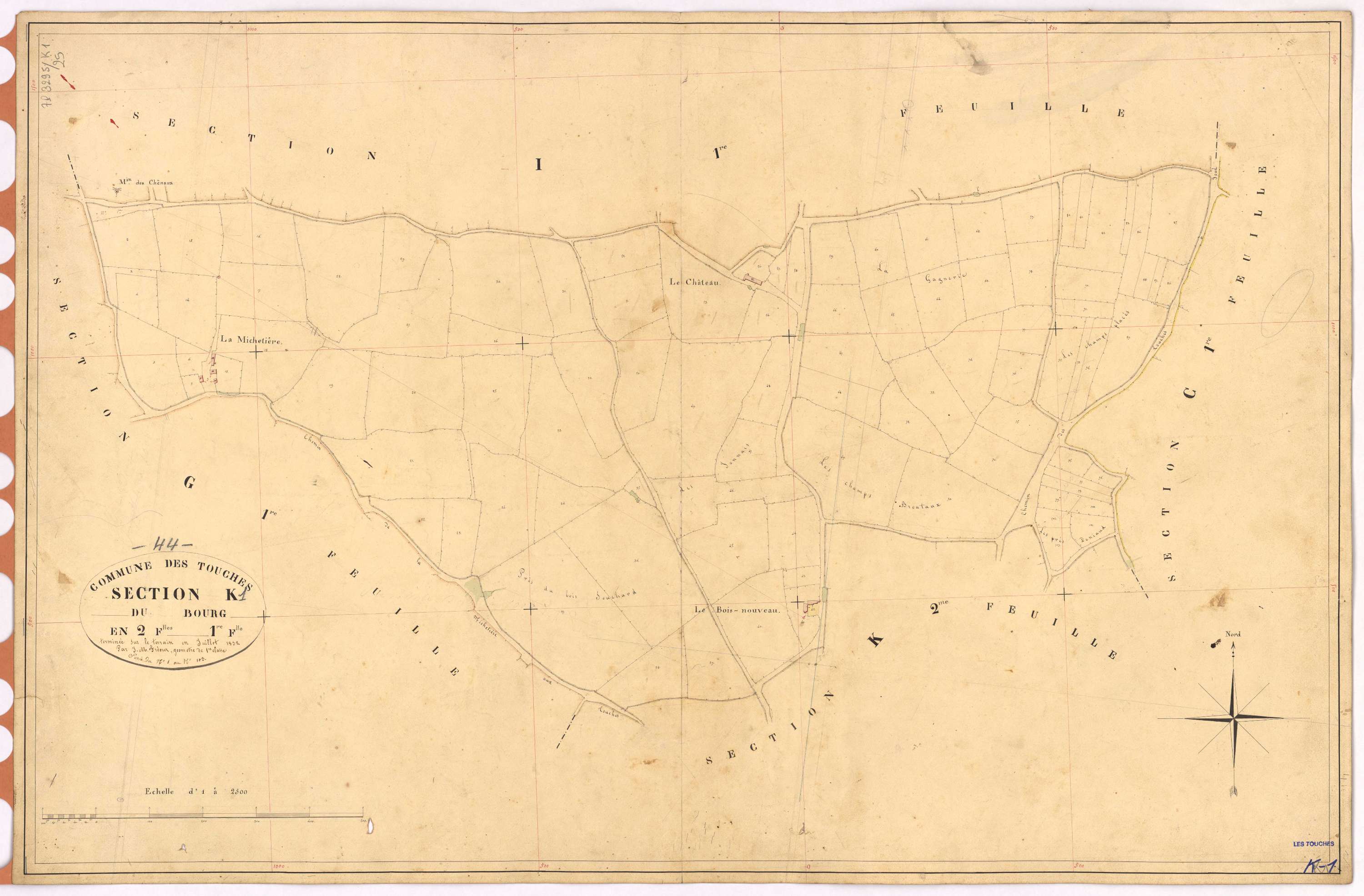 Touches - Section K1 Bourg (section du) ; 1-103