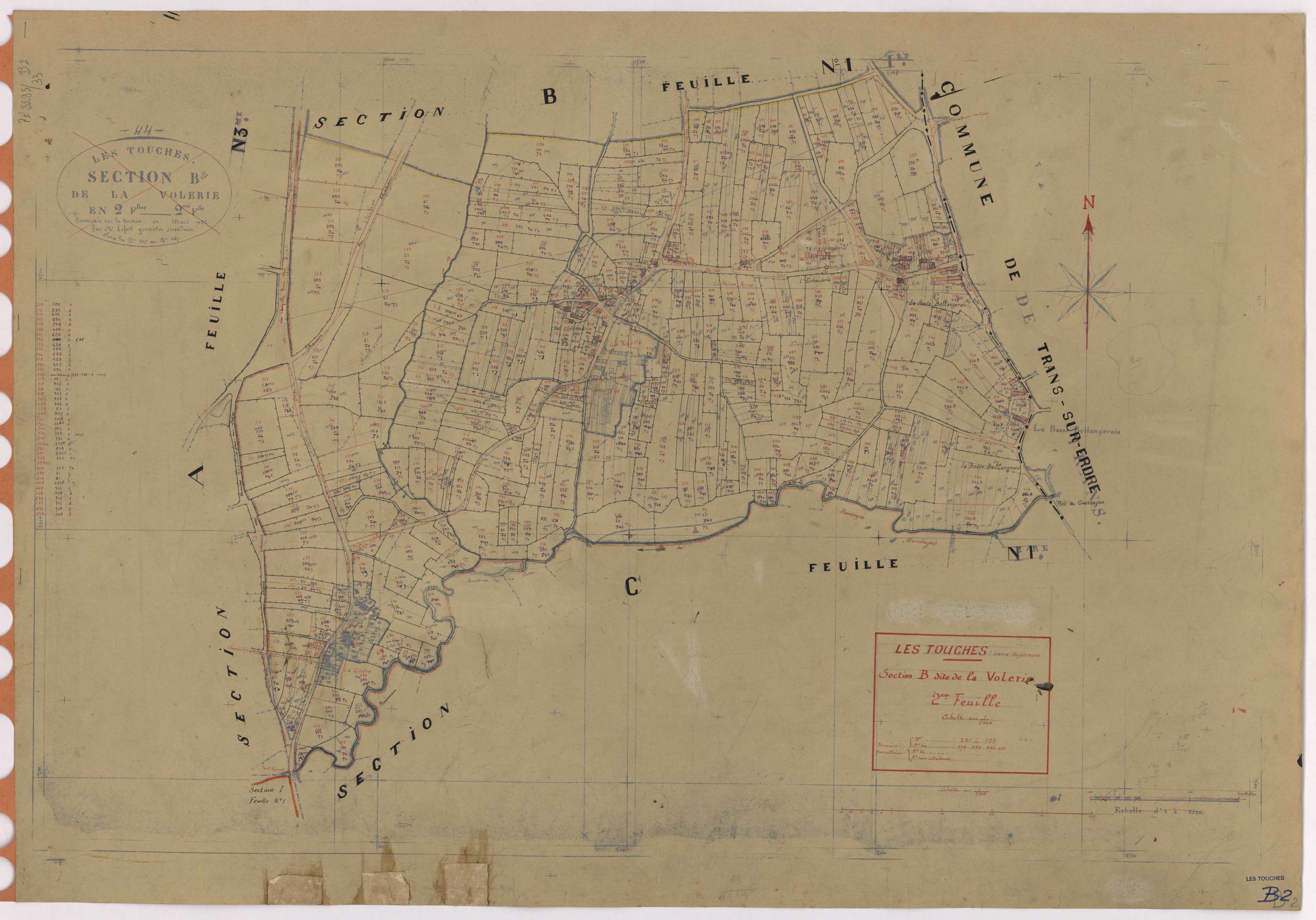 Touches - Section B2 Volerie (section de La) ; 281-725