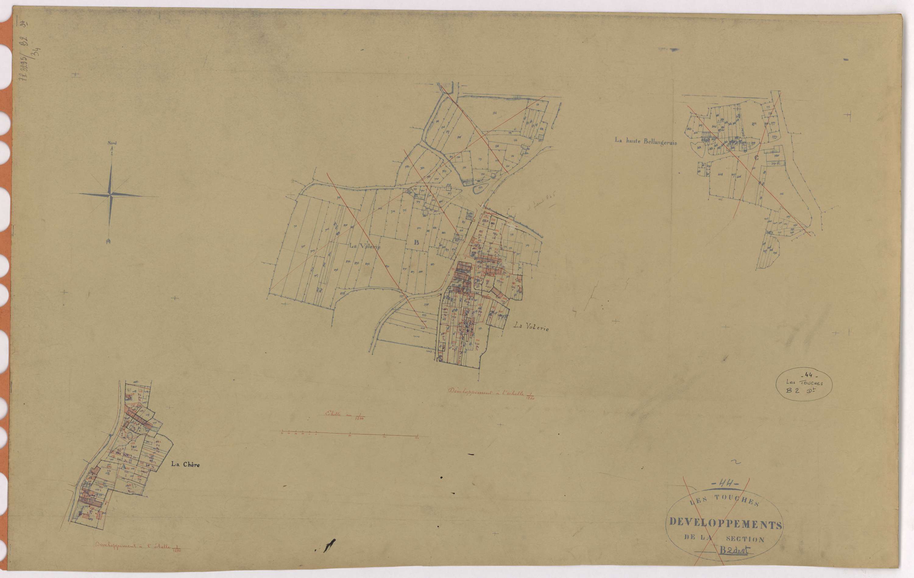 Touches - Section B2 (développement) Volerie (section de La) ; 281-725 ; développement des villages de La Volerie et de La Chère