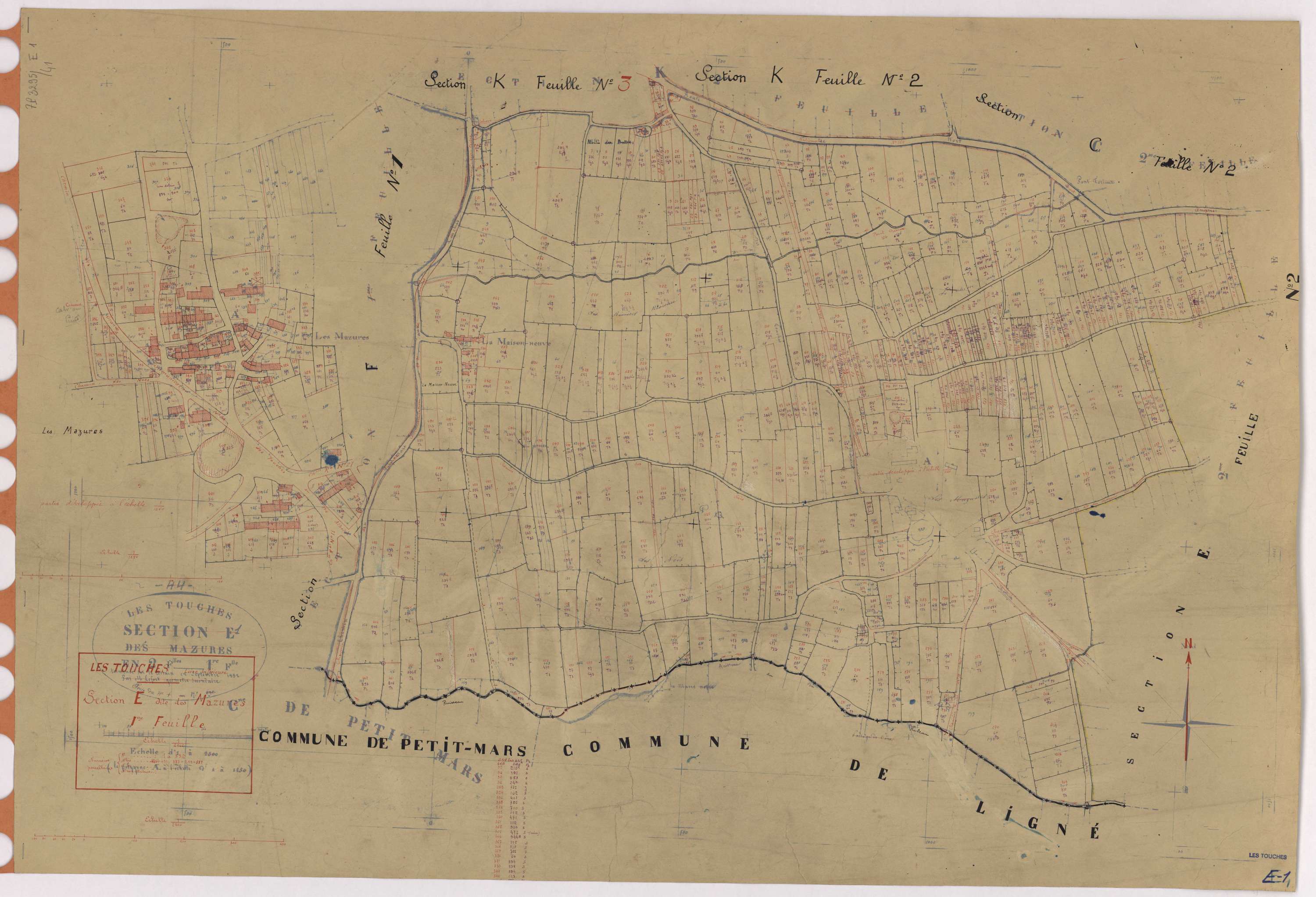 Touches - Section E1 Mazures (section des) ; 1-552
