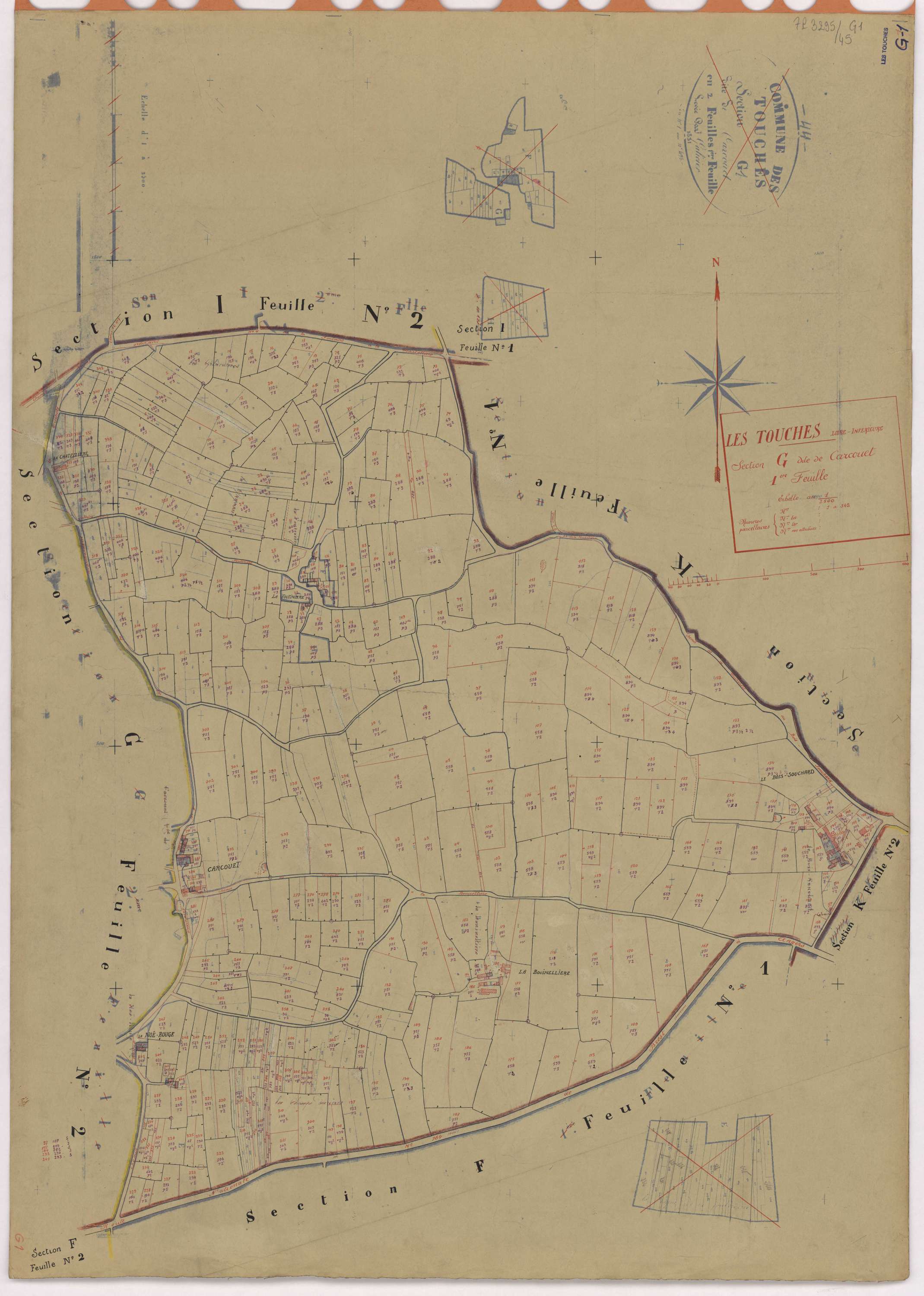 Touches - Section G1 Carcouet (section de) ; 1-342