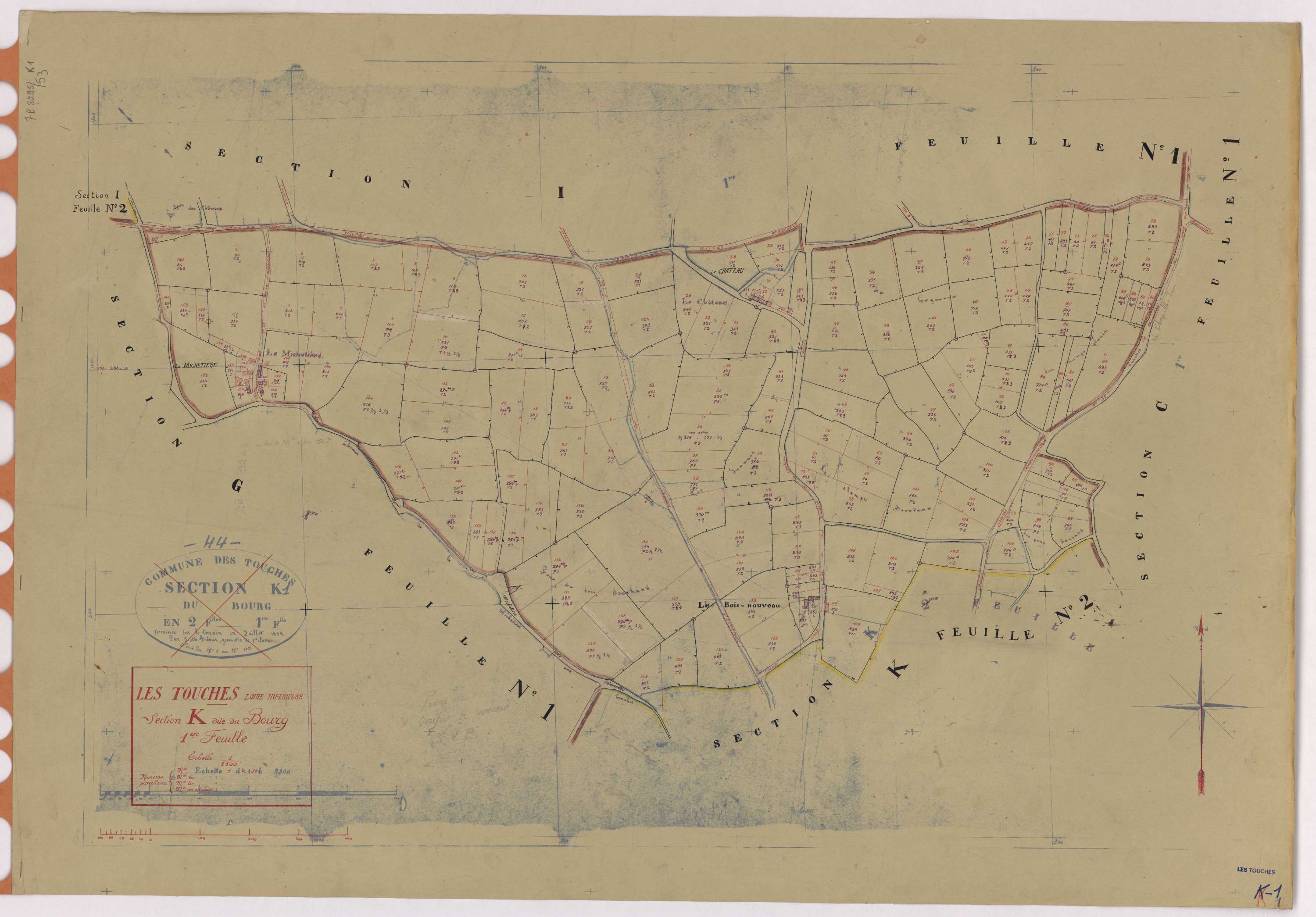 Touches - Section K1 Bourg (section du) ; 1-161
