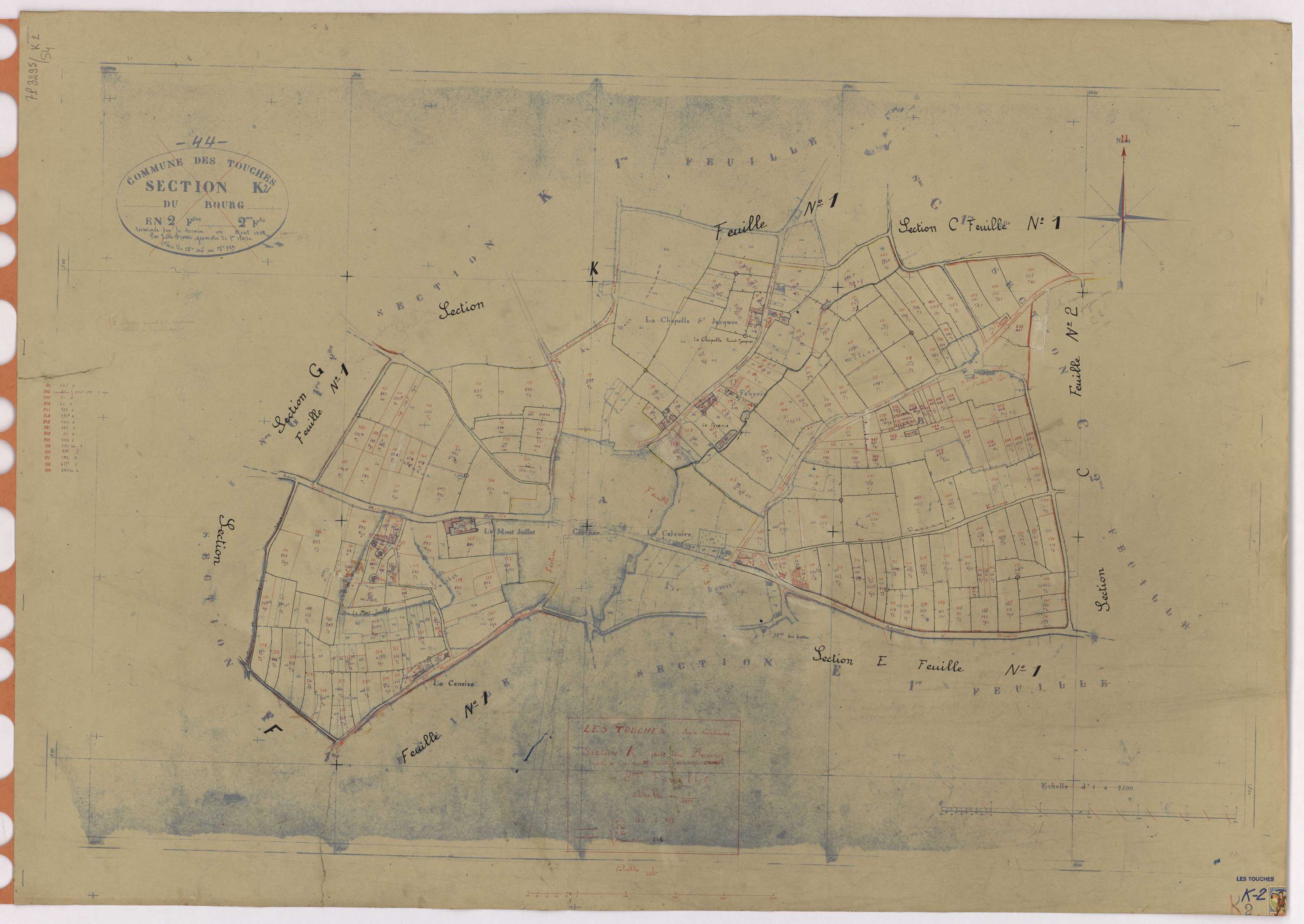 Touches - Section K2 Bourg (section du) ; 162-389