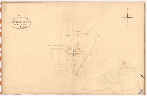 Touches - Section K2 (développement) Bourg (section du) ; 104-529 ; développement du village de La Calaudière et du Bourg