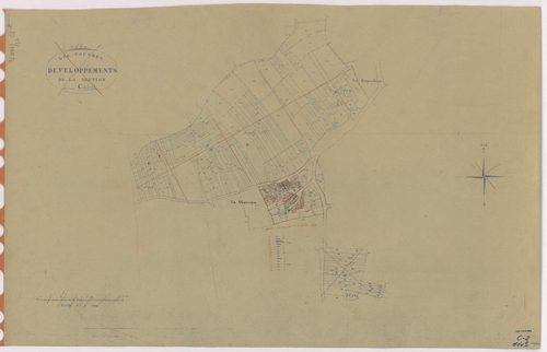Touches - Section C2 (développement) Rigaudière (section de La) ; 404-805 ; développement du village de La Miennière