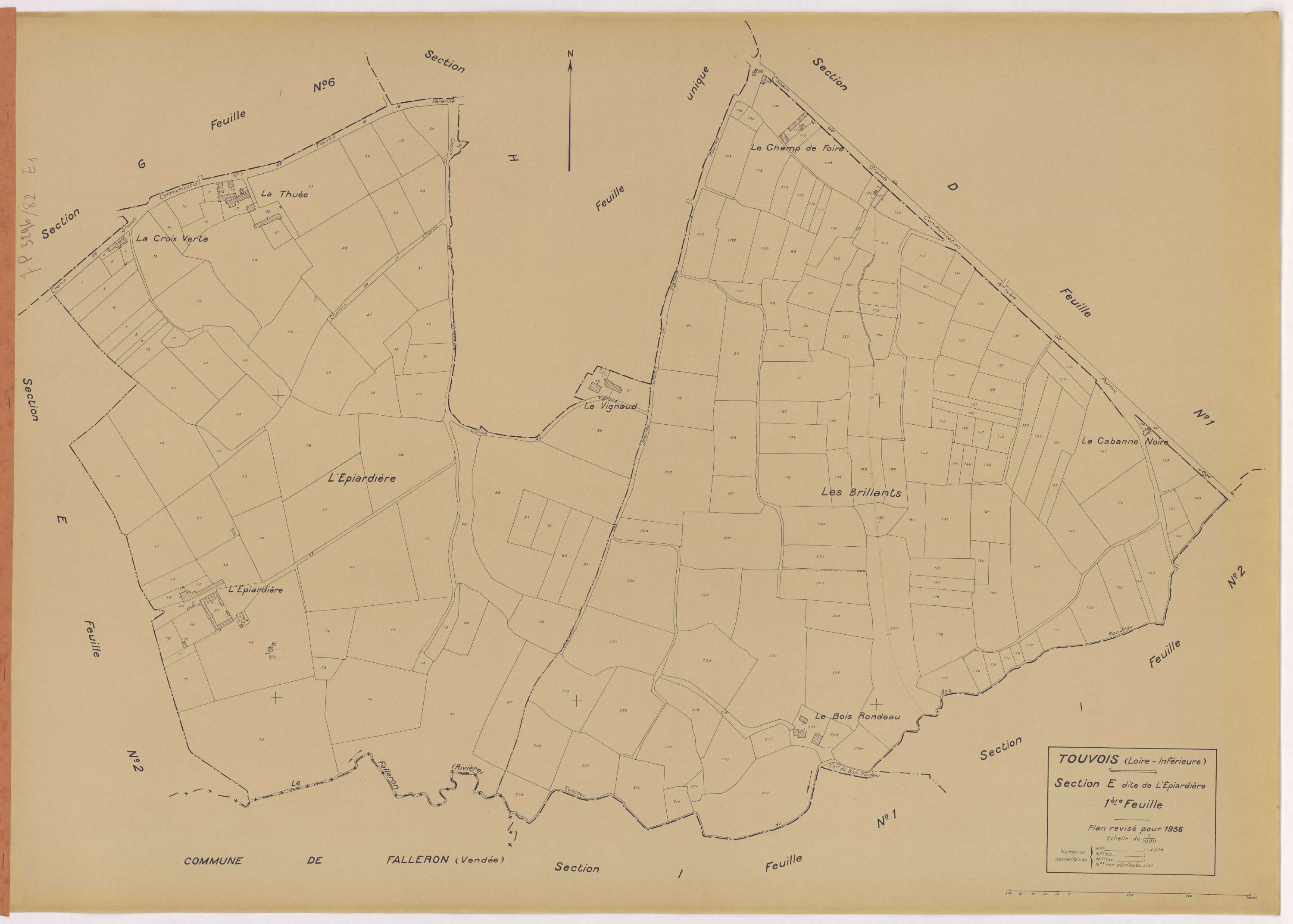 Touvois - Section E1 Epiardière (section de l') ; 1-229