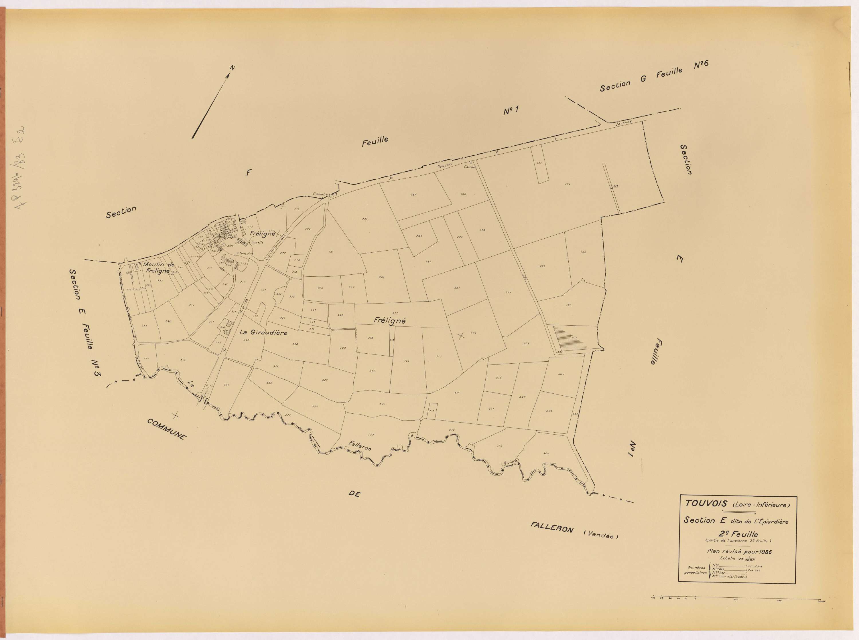 Touvois - Section E2 Epiardière (section de l') ; 230-346
