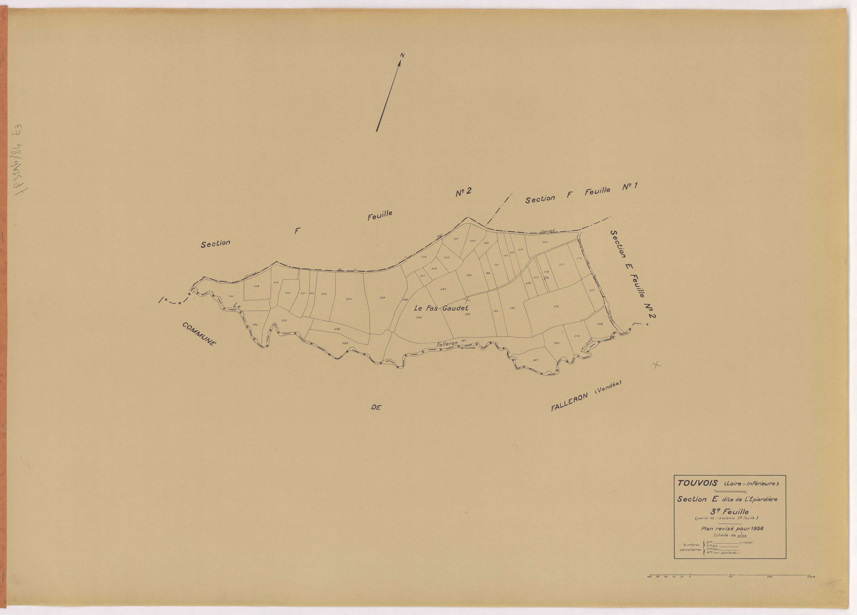 Touvois - Section E3 Epiardière (section de l') ; 347-392