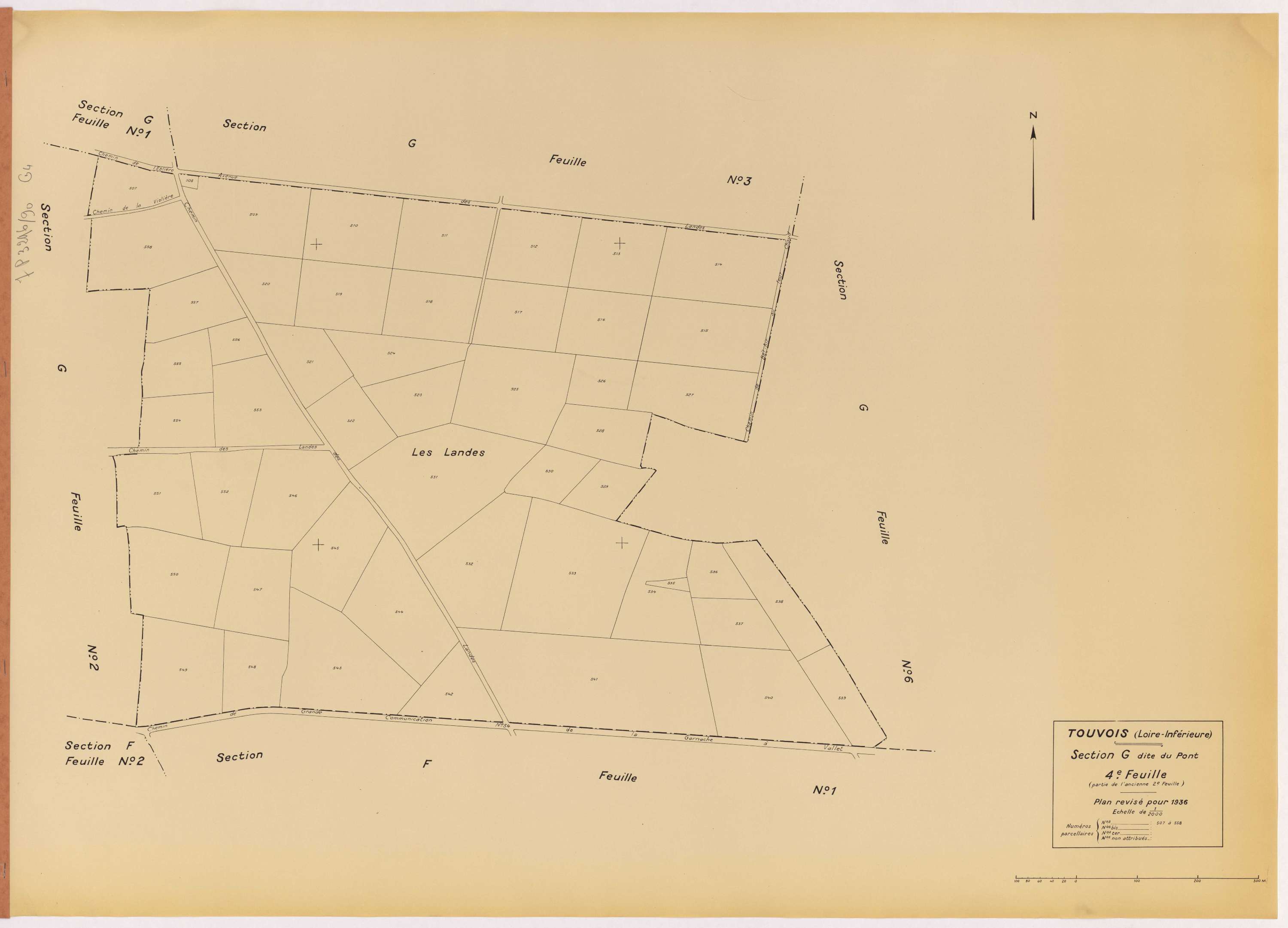 Touvois - Section G4 Pont (section du) ; 507-558