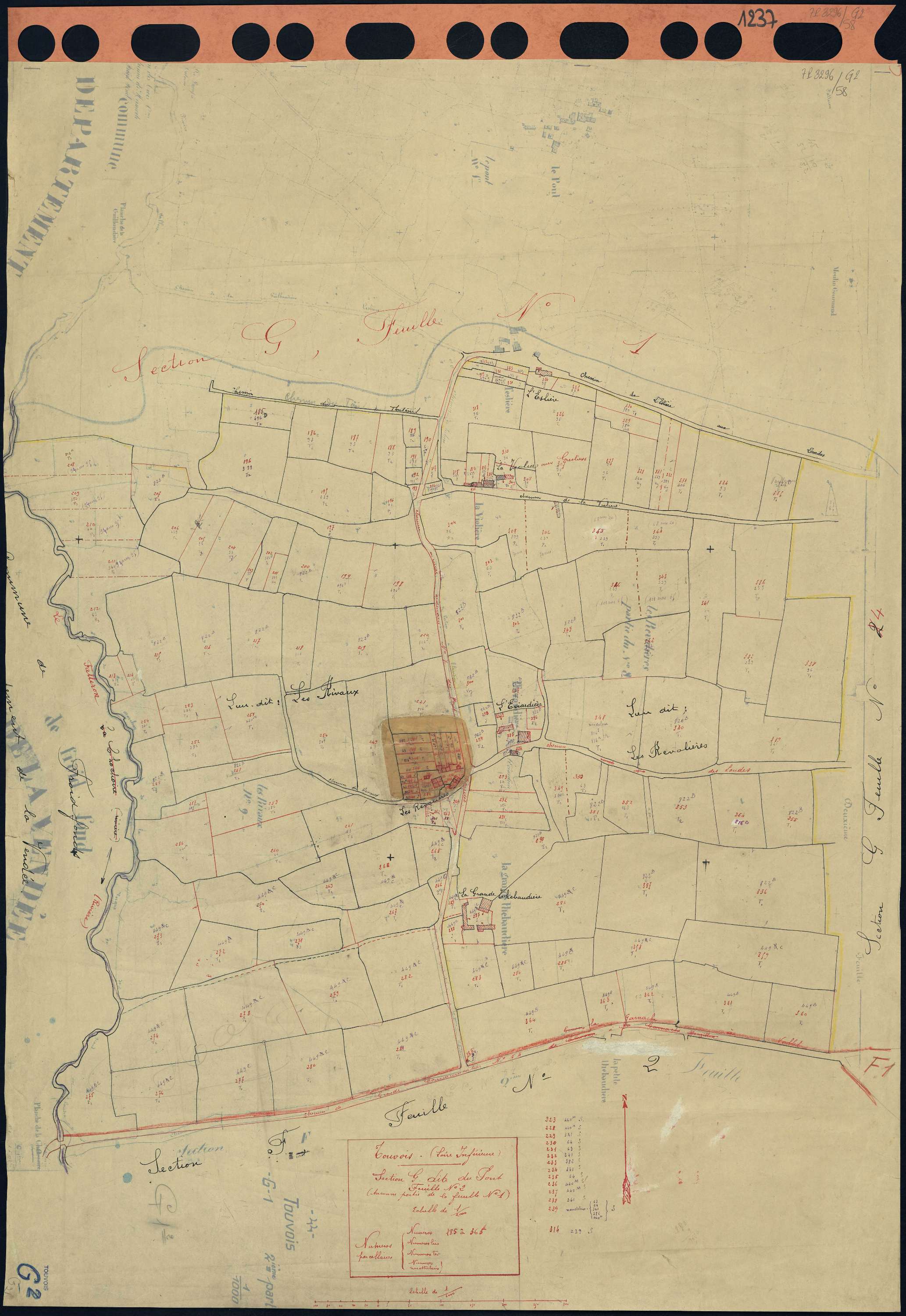 Touvois - Section G2 Pont (section du) . 185-365