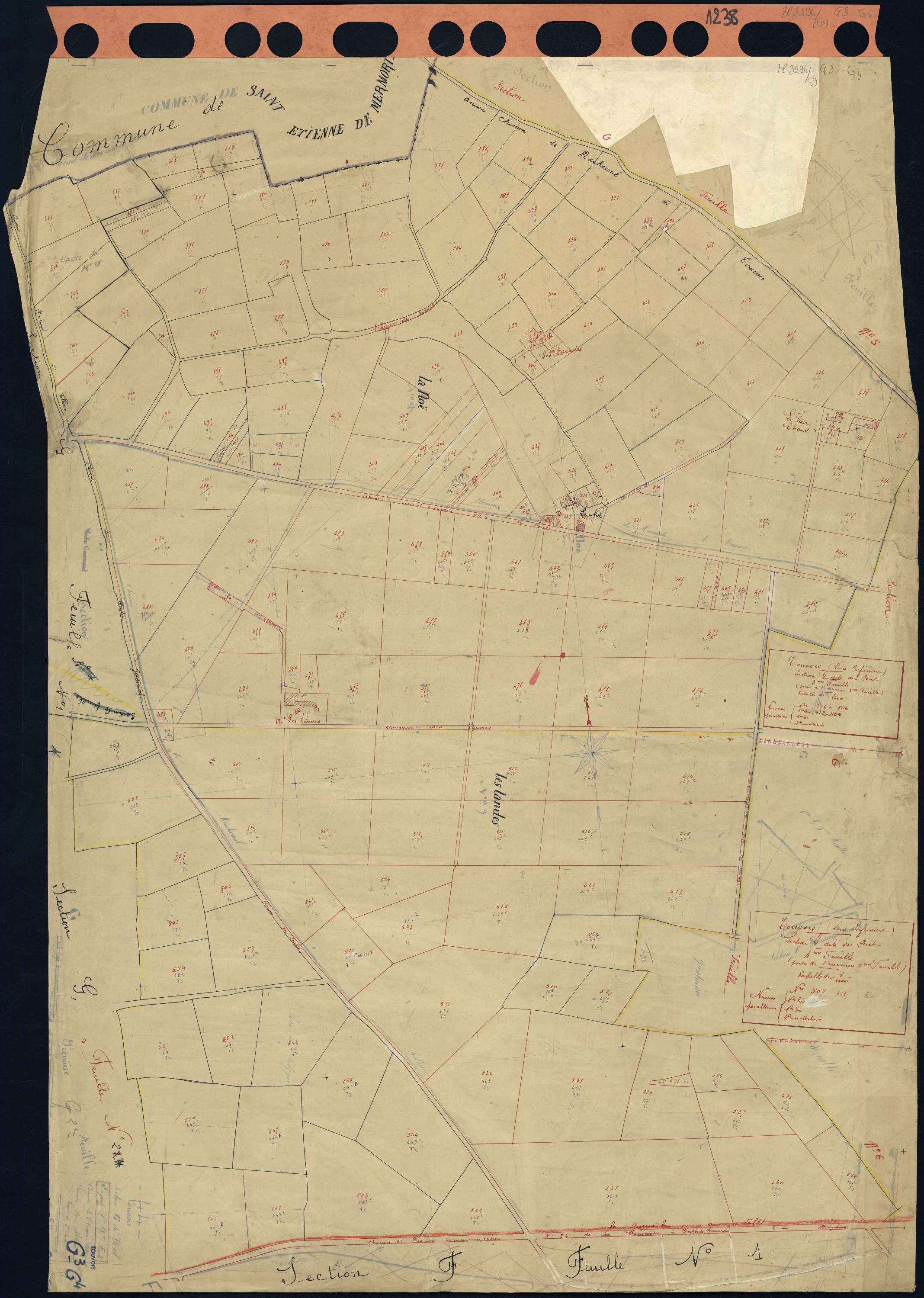 Touvois - Section G3 G4 Pont (section du) . 366-506 . 507-558