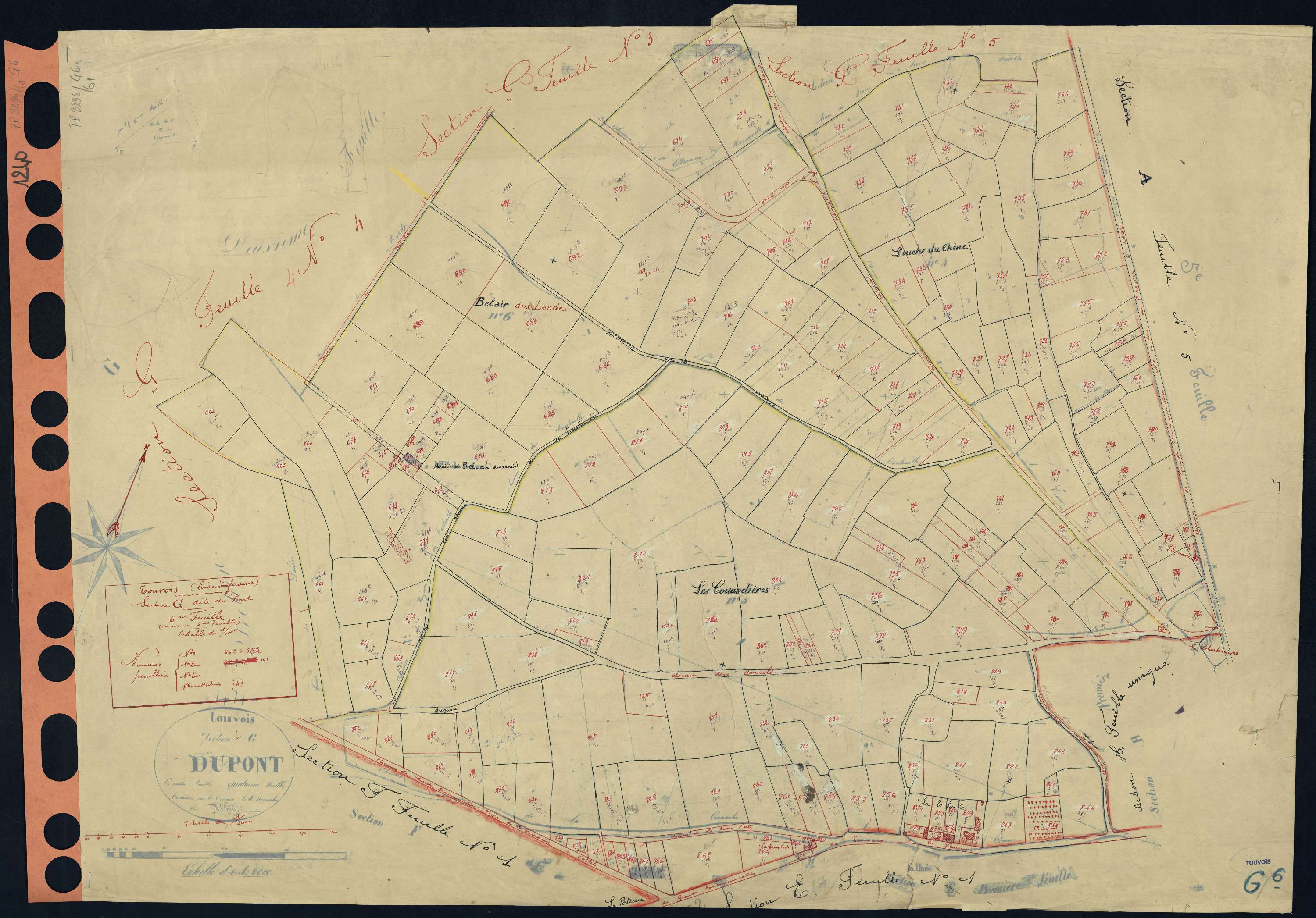 Touvois - Section G6 Pont (section du) . 662-882