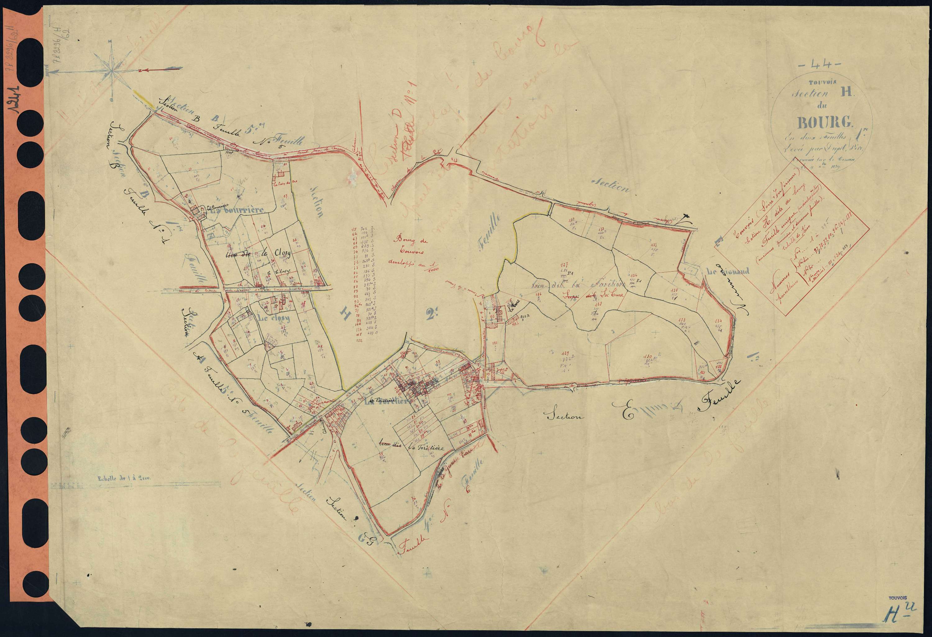 Touvois - Section H Bourg (section du) . 1-395