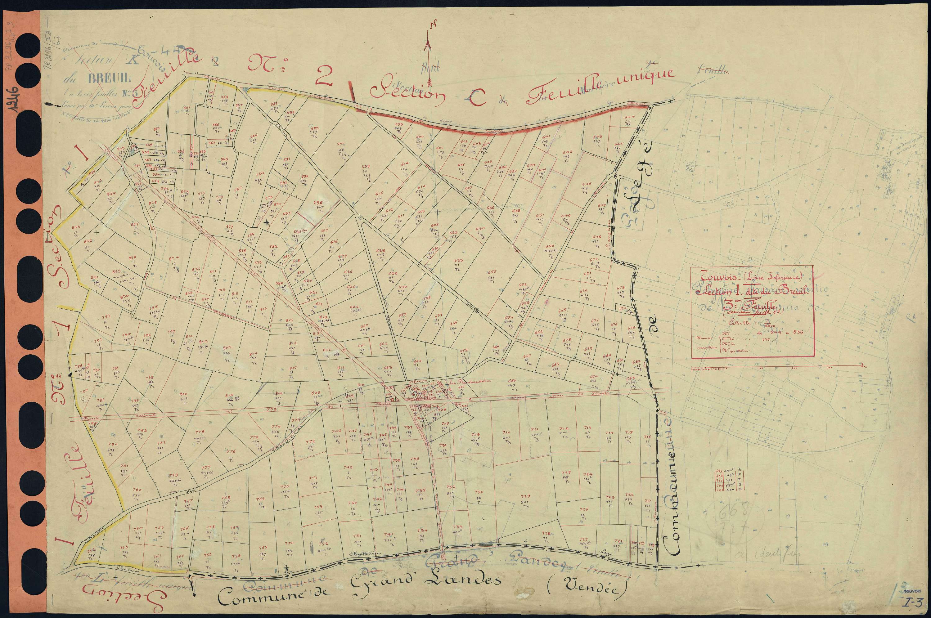 Touvois - Section I3 Breuil (section du) . 549-836