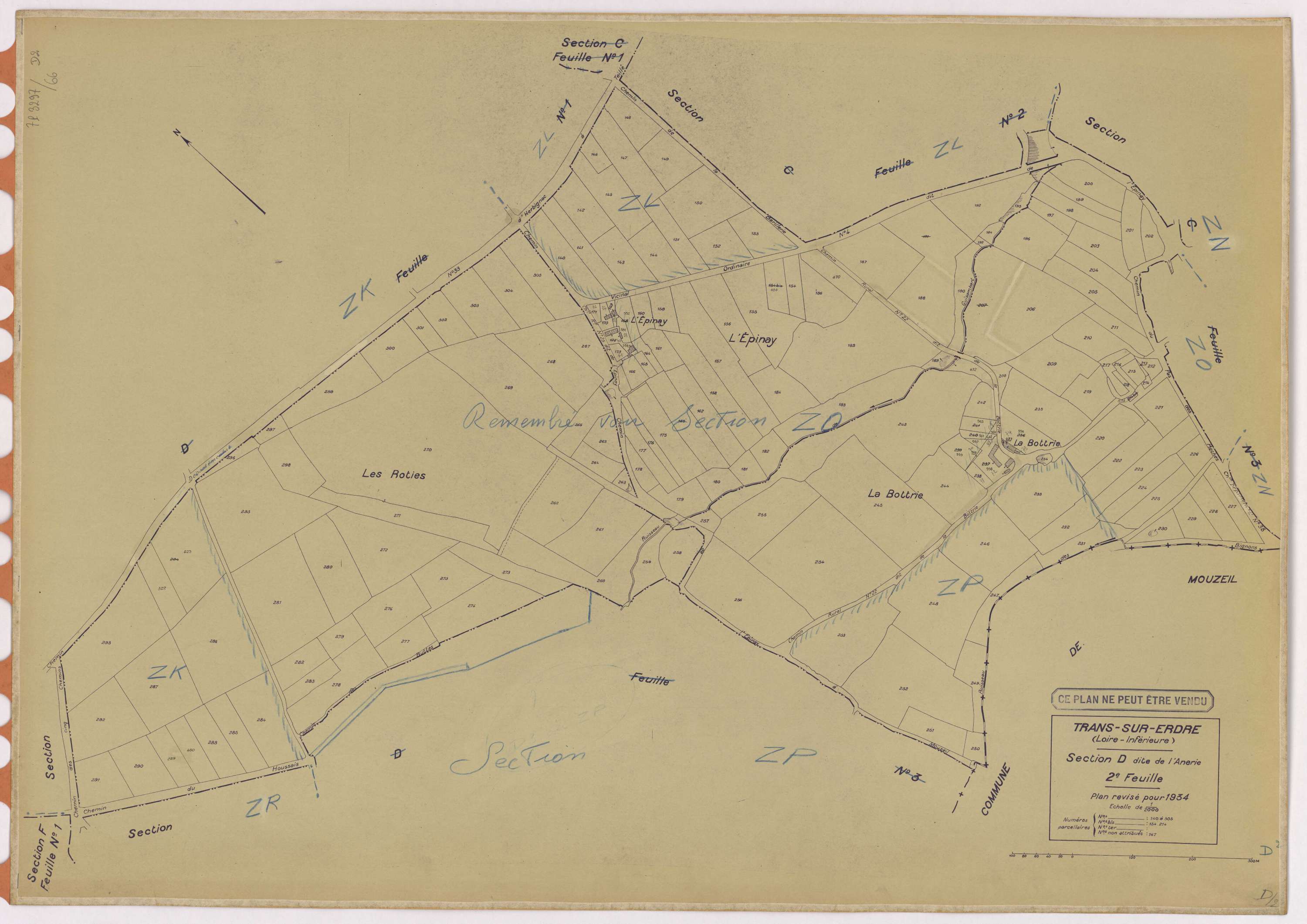 Trans-sur-Erdre - Section D2 Anerie (section de l') ; 140-305