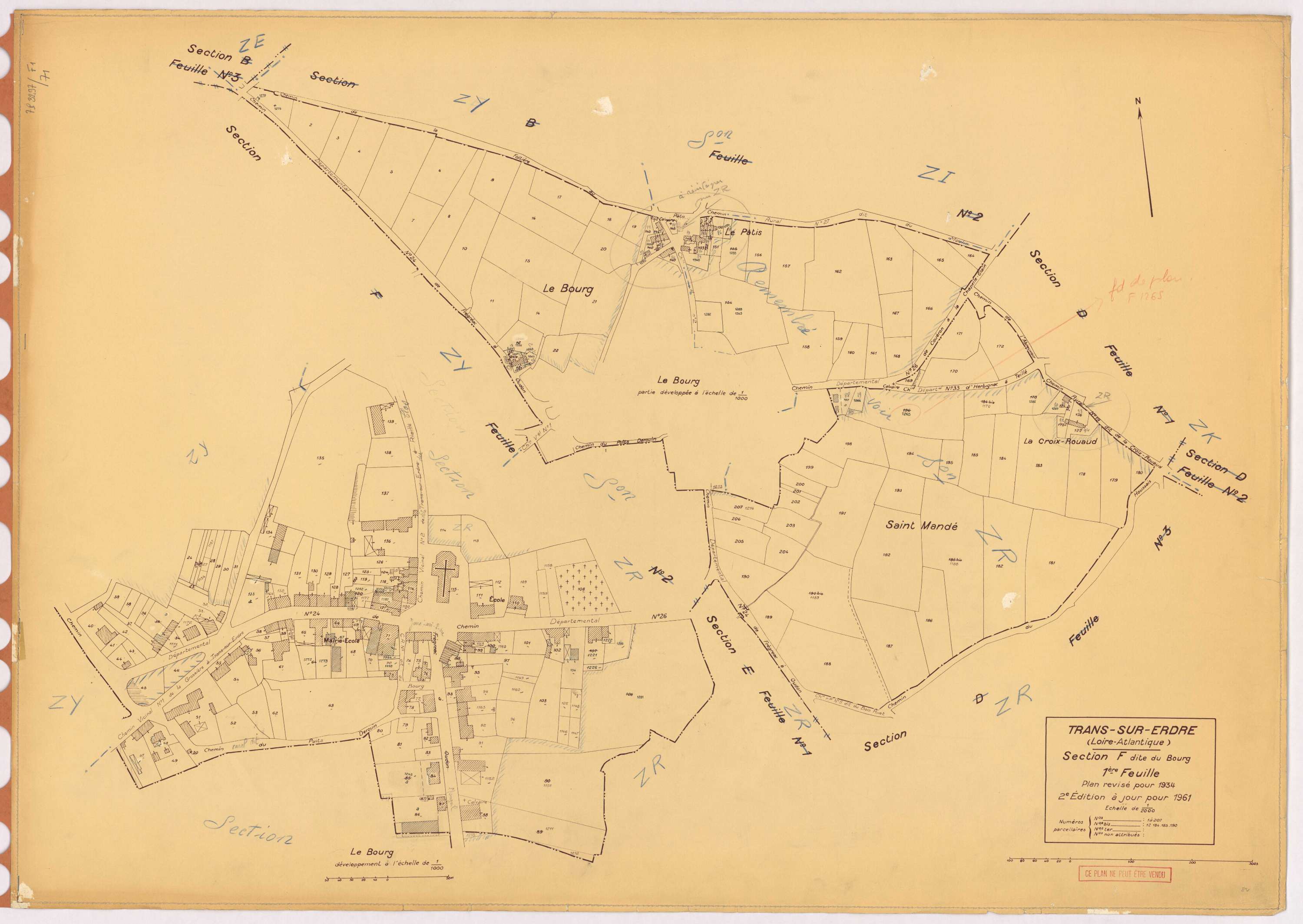 Trans-sur-Erdre - Section F1 Bourg (section du) ; 1-207