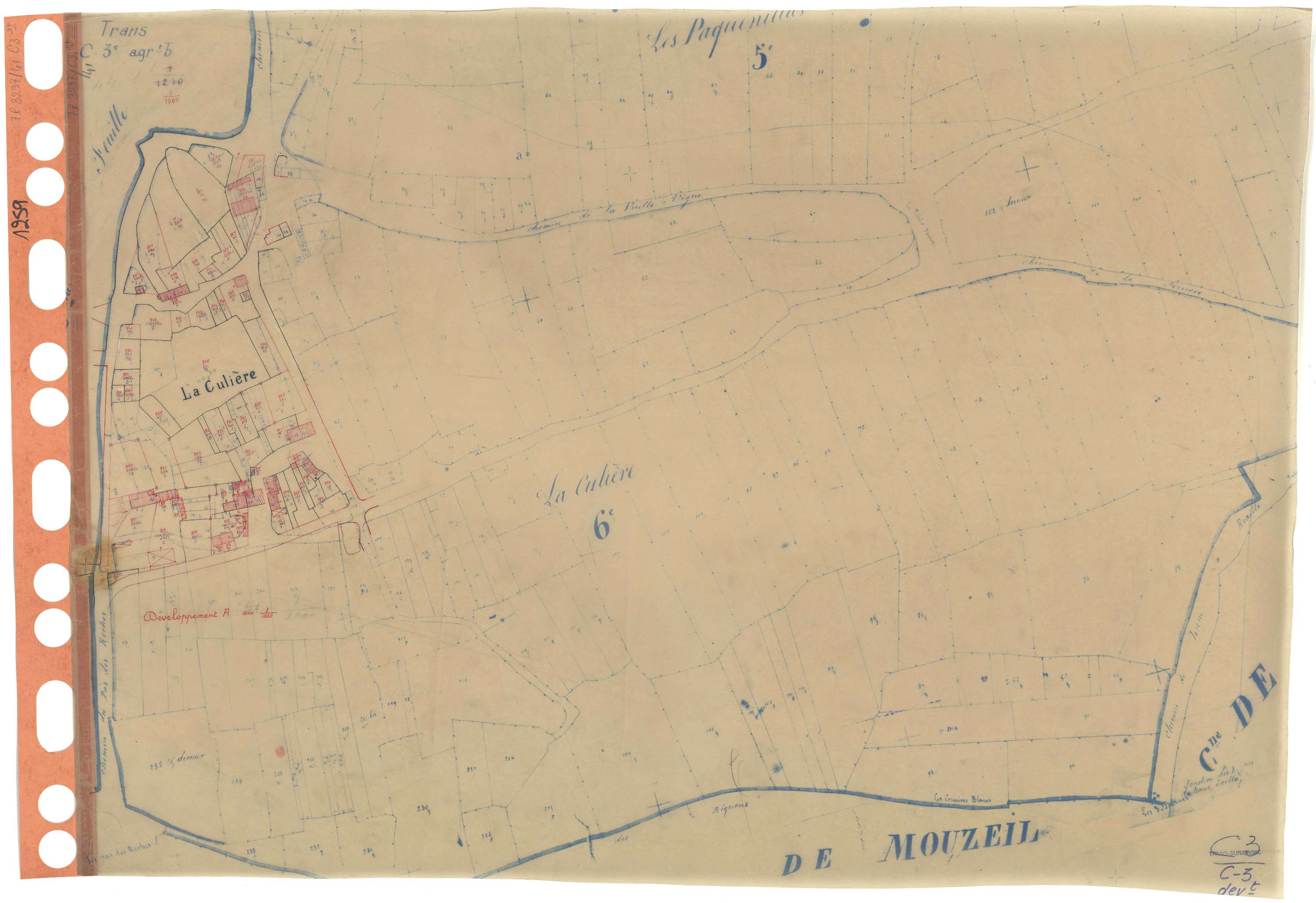 Trans-sur-Erdre - Section C3 (développement) Gouère (section de La) . 622-862 . développement du village de La Culière