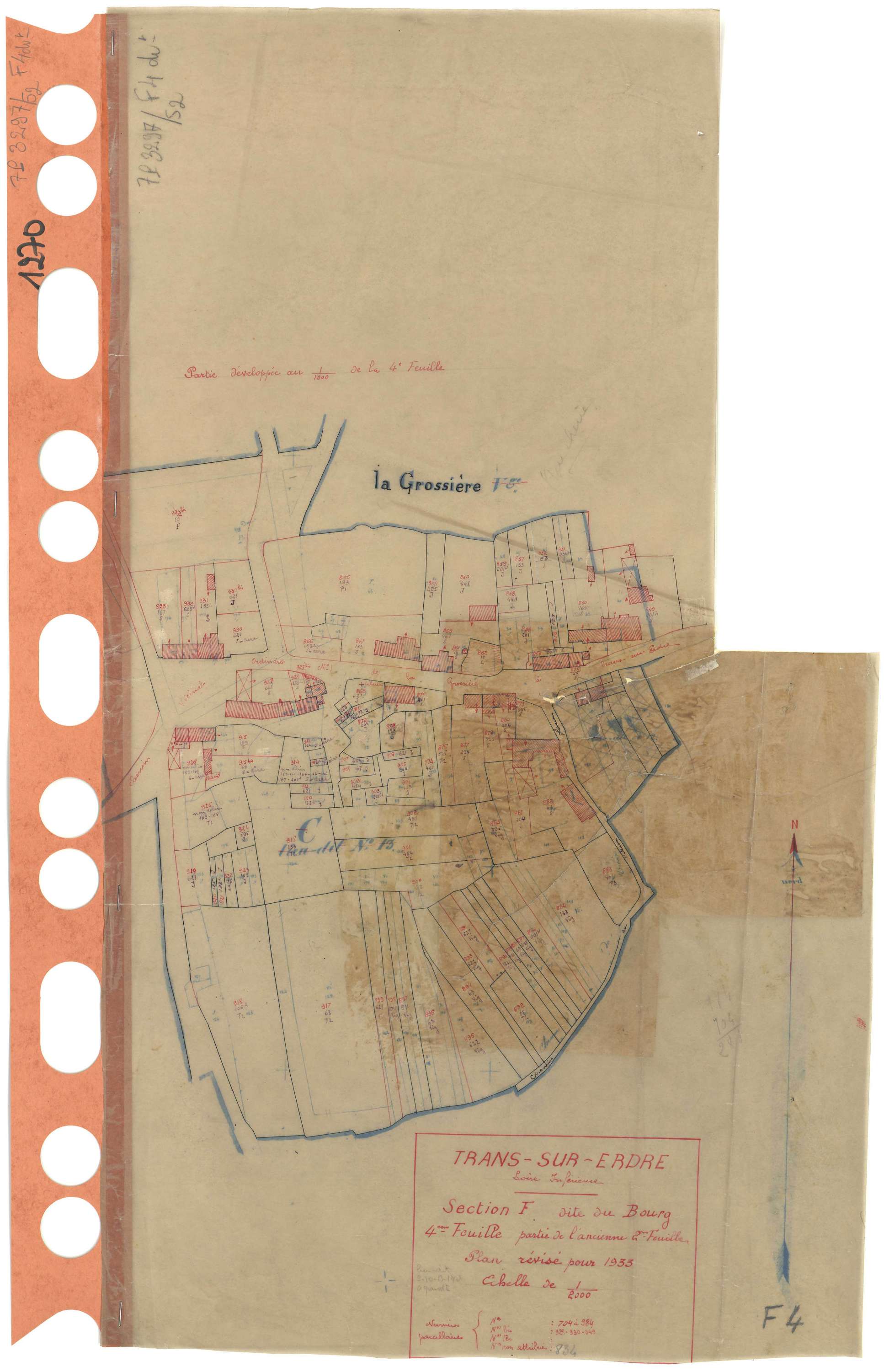 Trans-sur-Erdre - Section F4 (développement) Bourg (section du) . 704-984 . développement du village de La Grossière