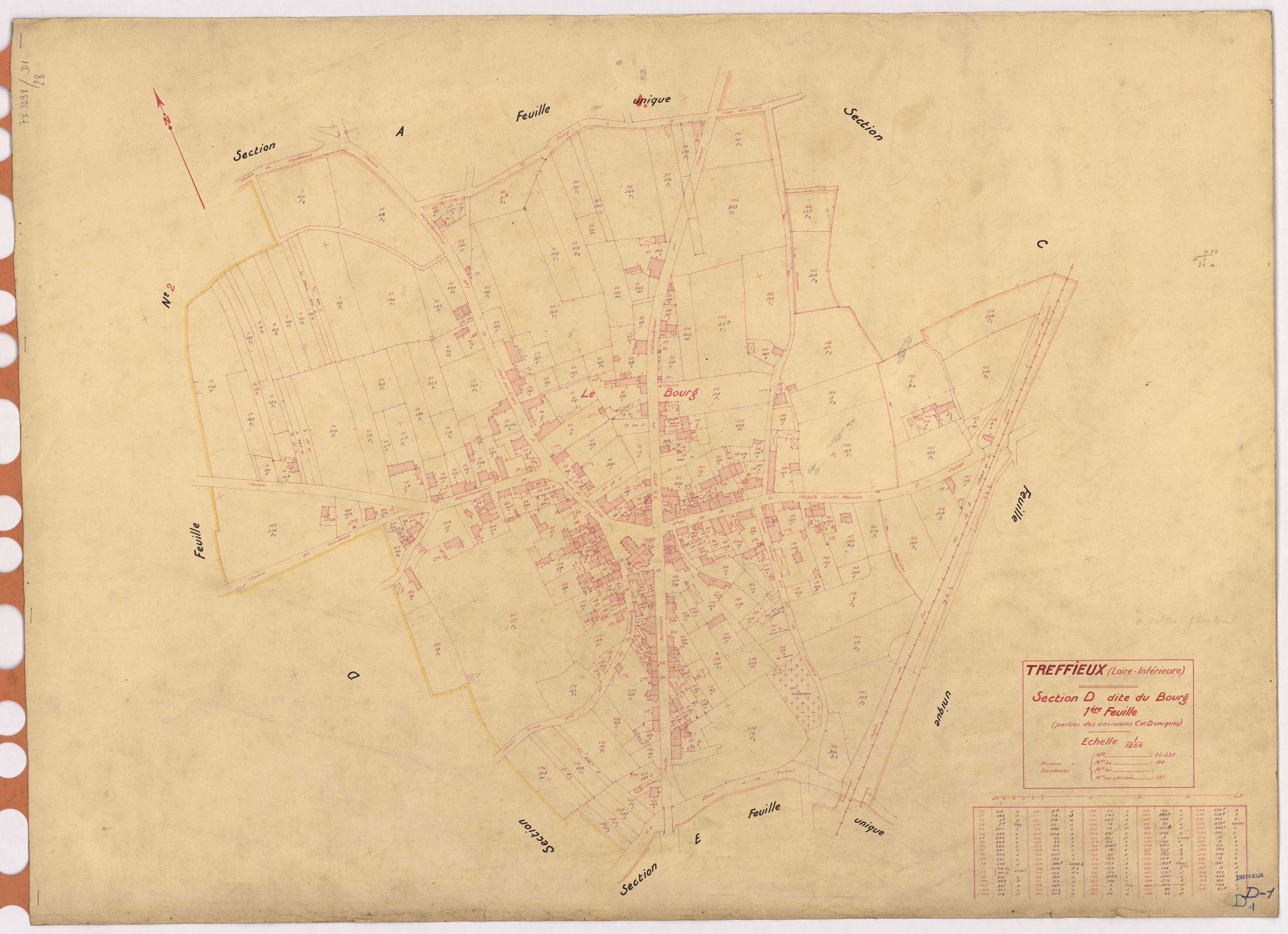 Treffieux - Section D1 Bourg (section du) ; 1-331
