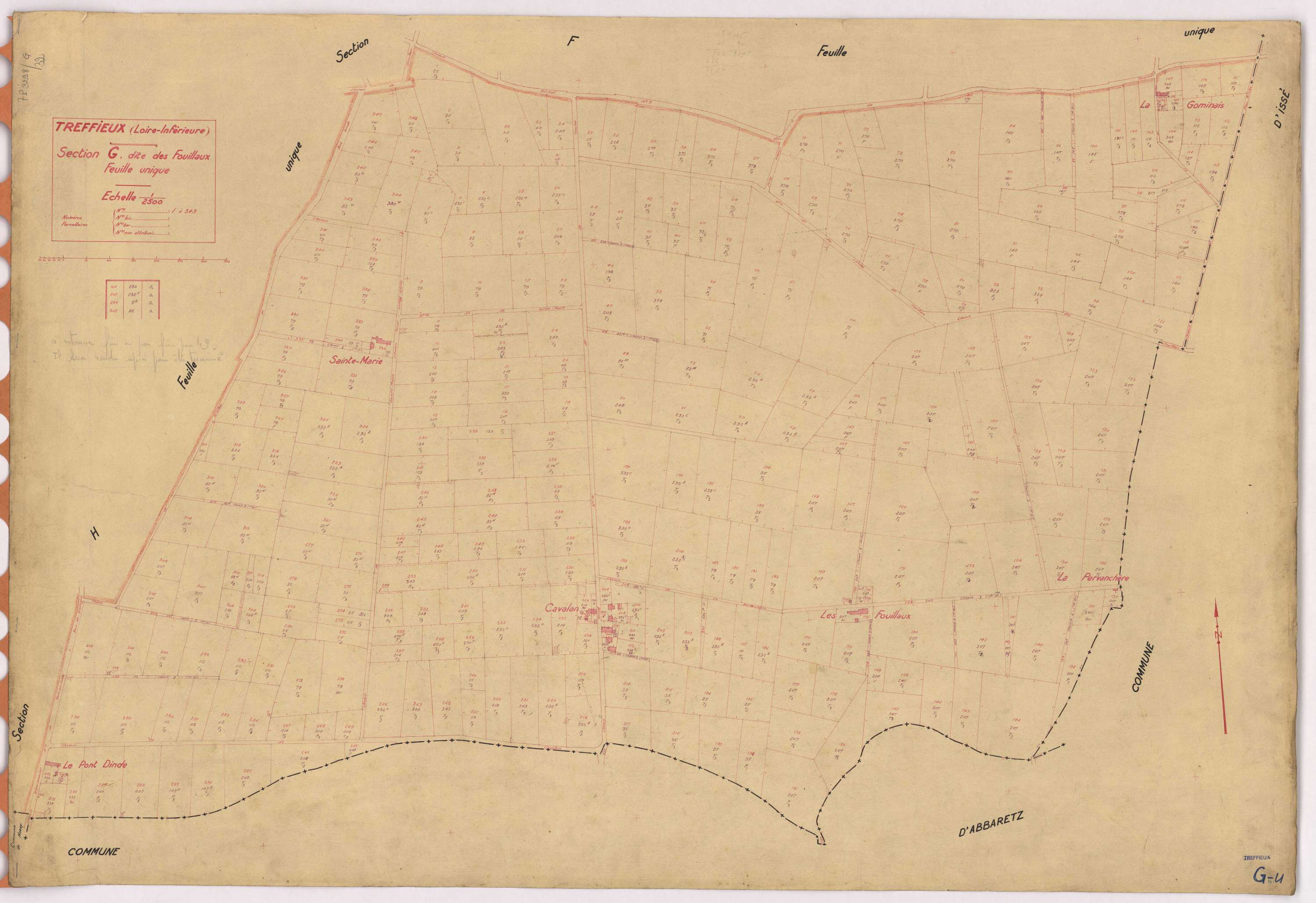 Treffieux - Section G Fouillaux (section des) ; 1-349