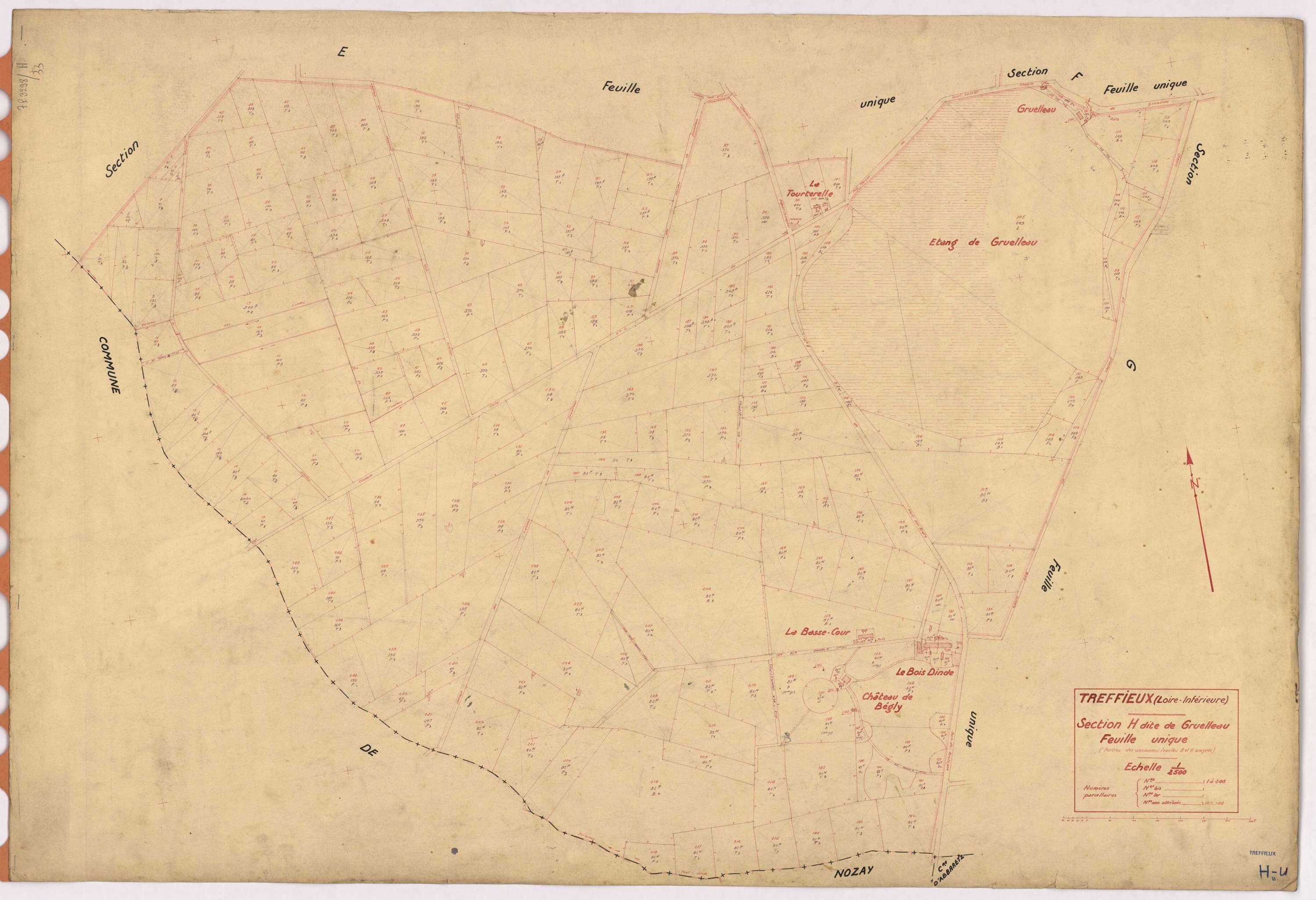 Treffieux - Section H Gruelleau (section de) ; 1-248