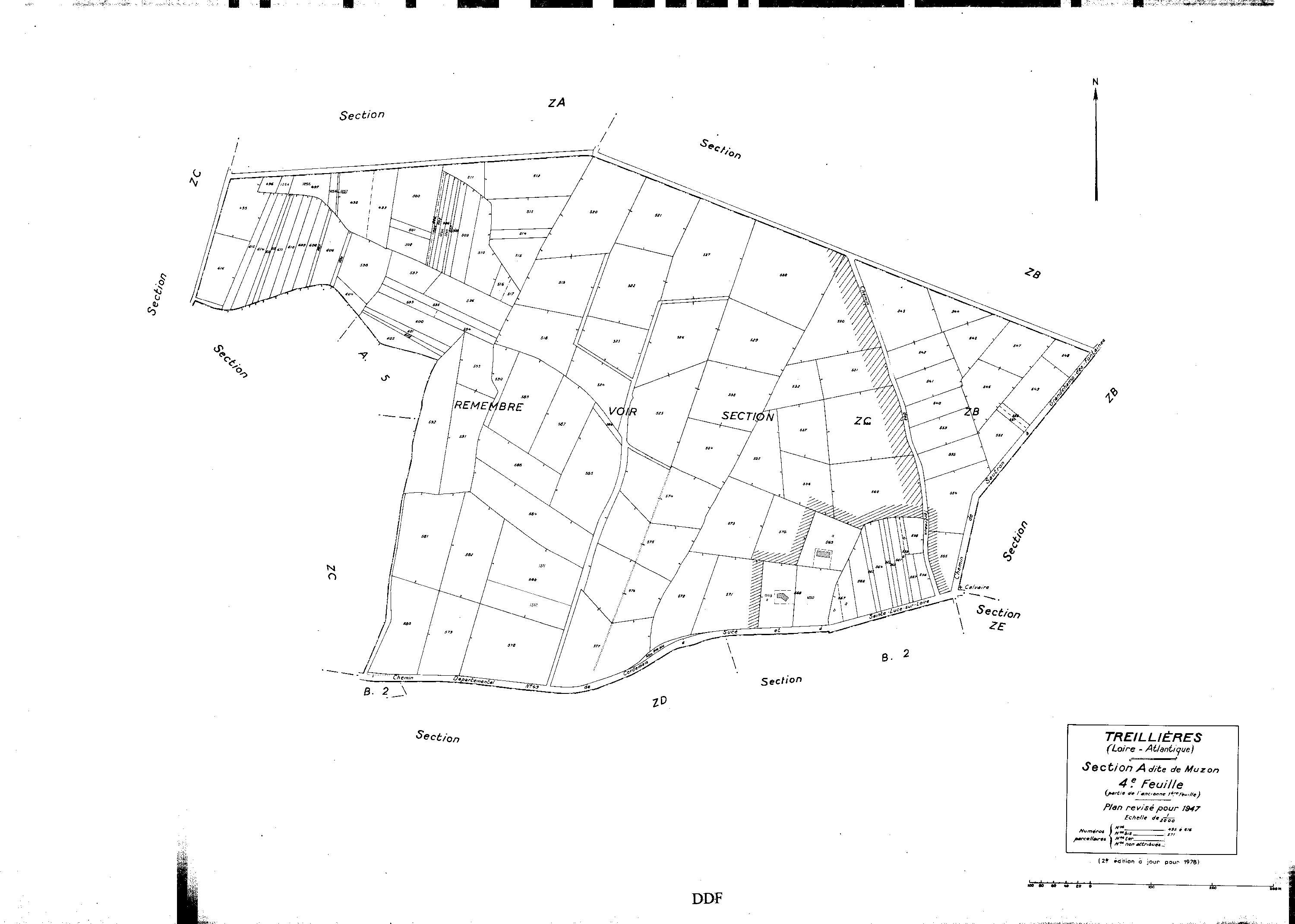 Treillières - Section A4 Muzon (section de). 495-616
