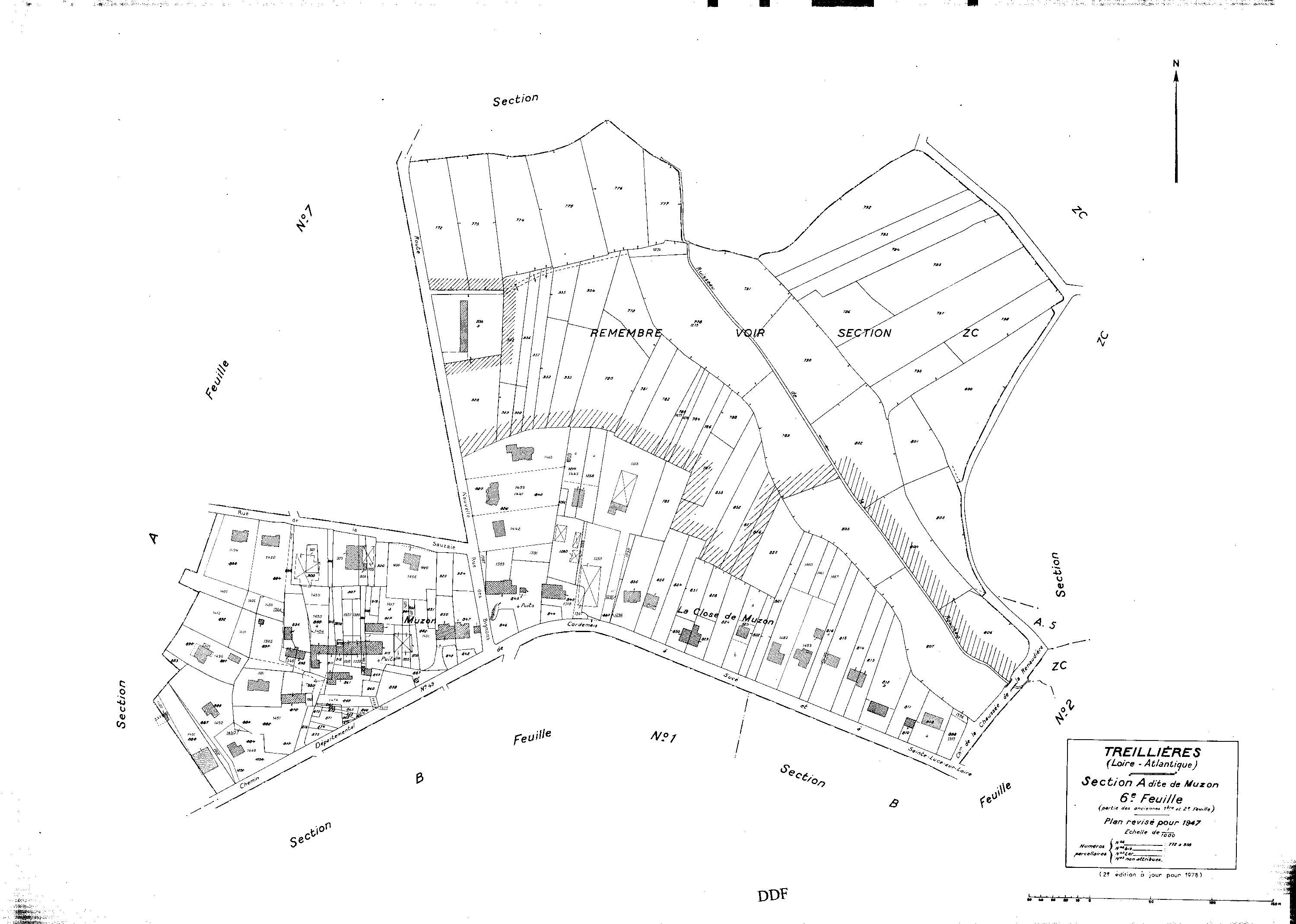 Treillières - Section A6 Muzon (section de). 772-938