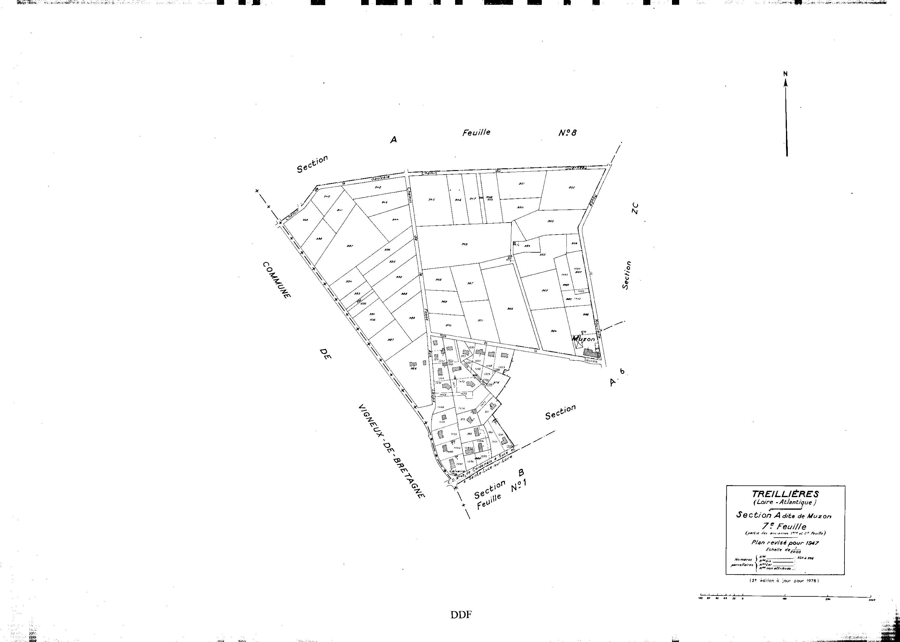 Treillières - Section A7 Muzon (section de). 939-998