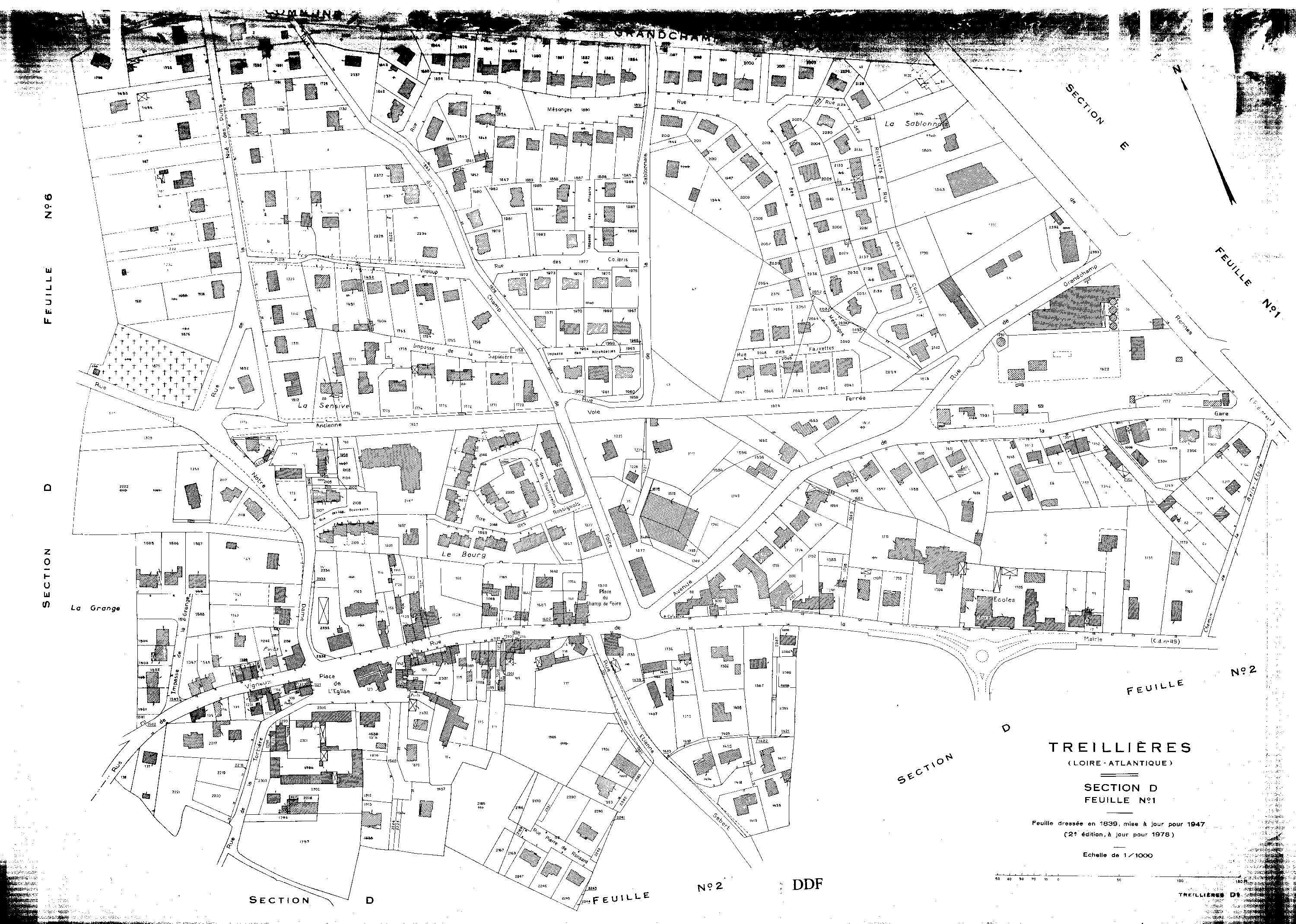 Treillières - Section D1 Bourg (section du)