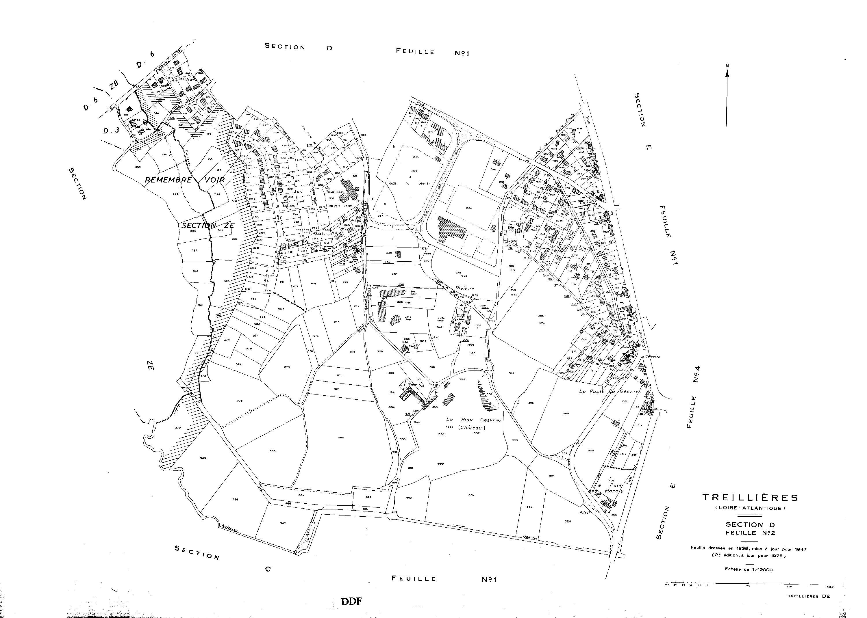 Treillières - Section D2 Bourg (section du)