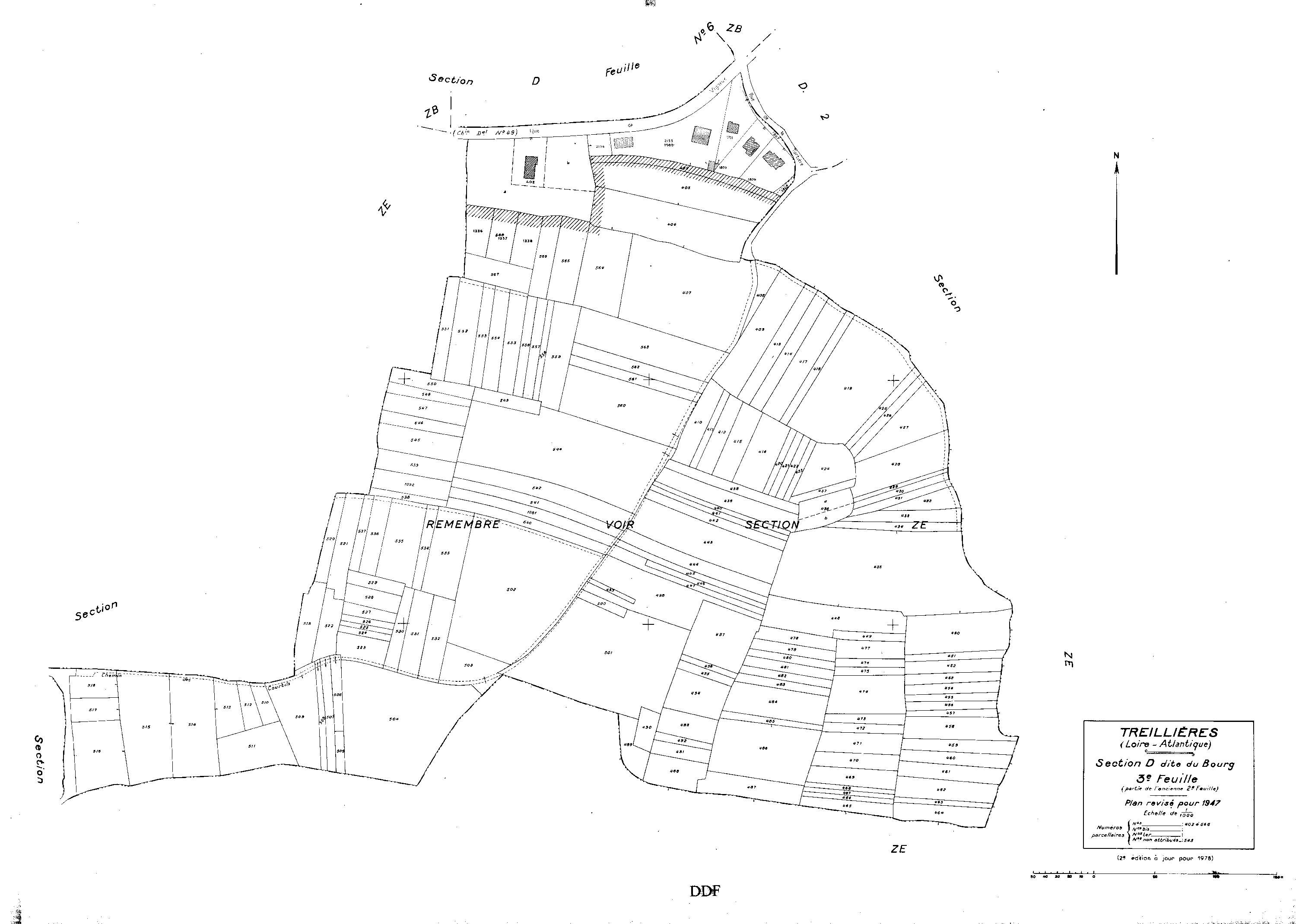 Treillières - Section D3 Bourg (section du). 462-568