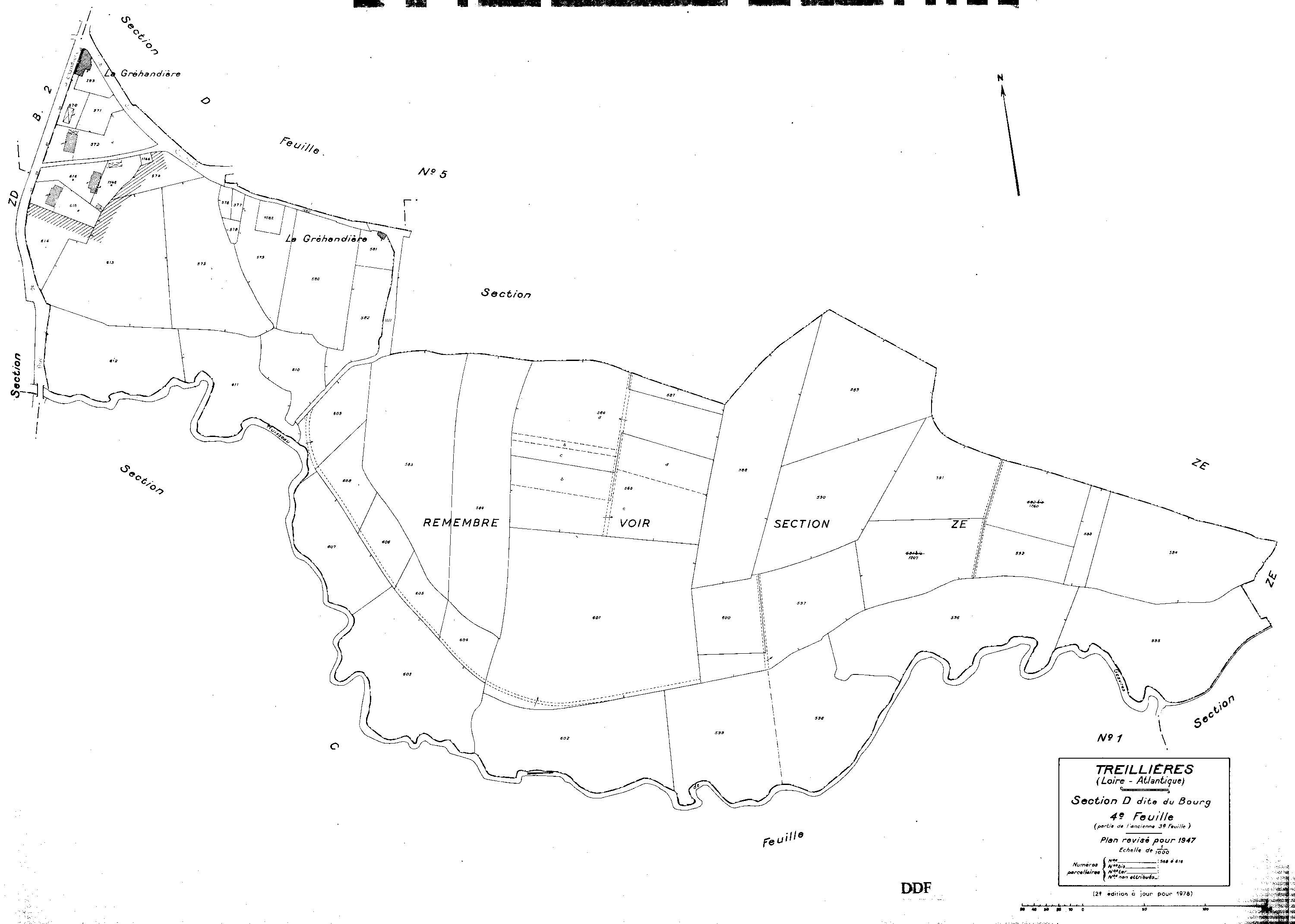 Treillières - Section D4 Bourg (section du). 569-616