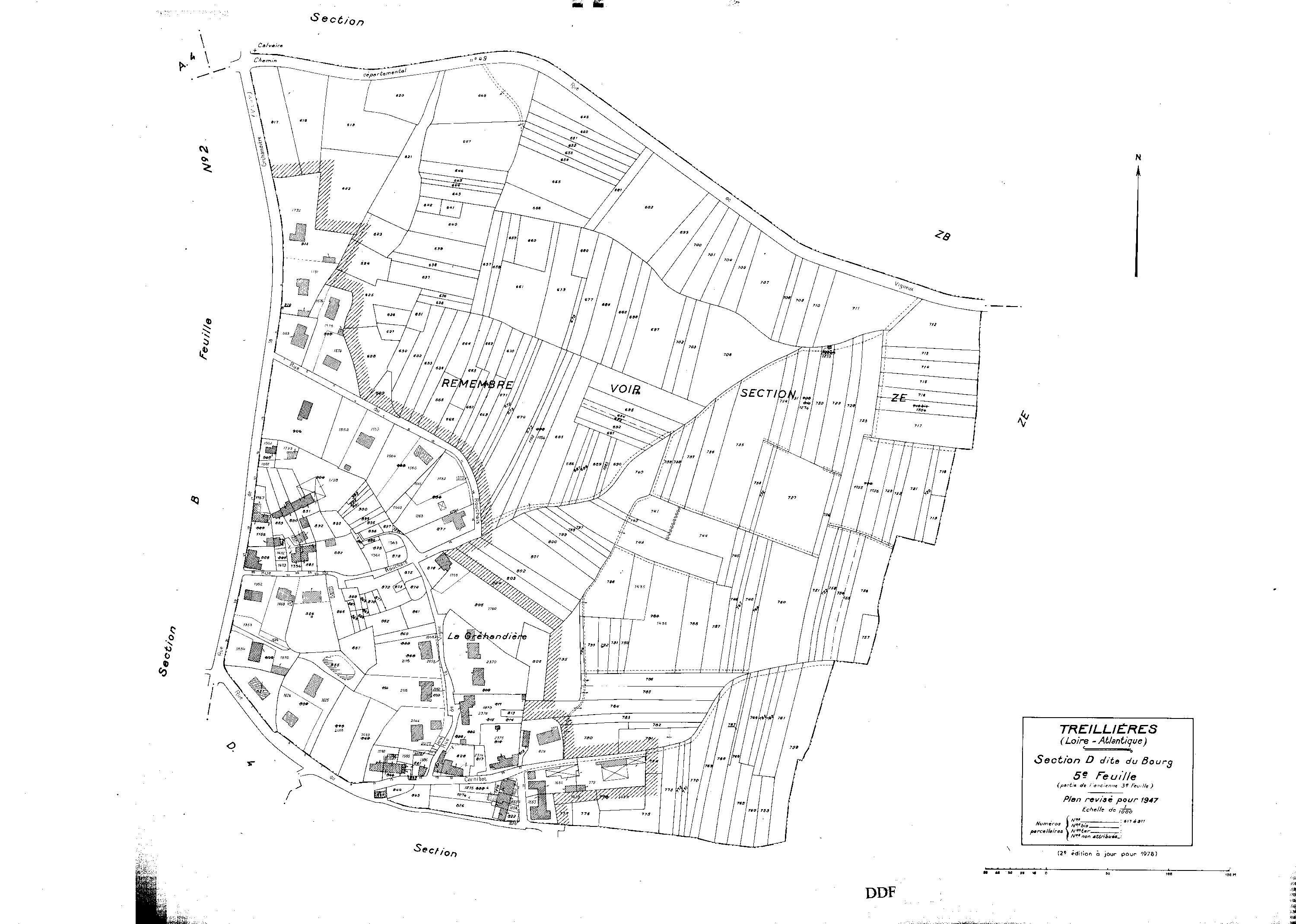 Treillières - Section D5 Bourg (section du). 617-911