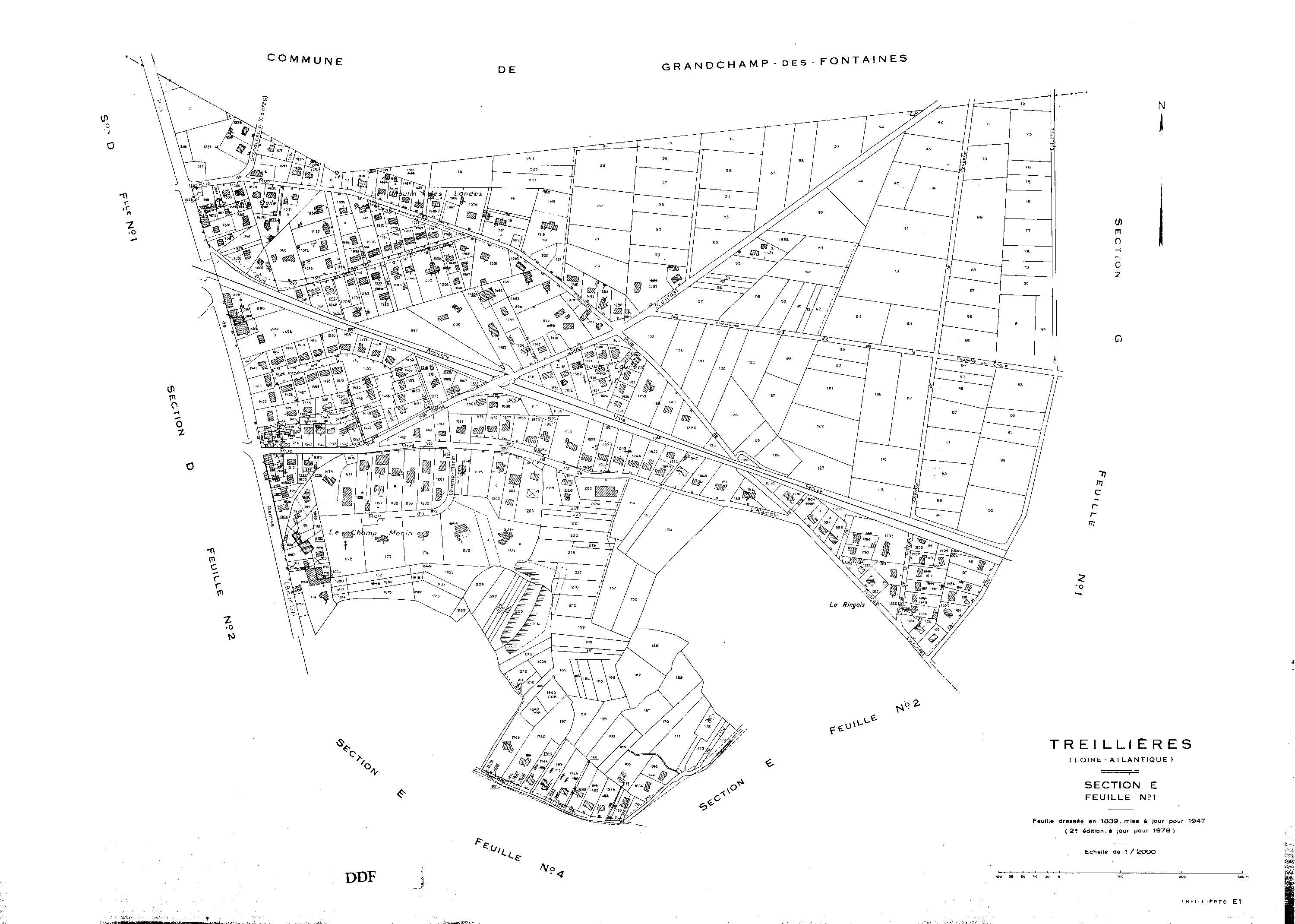 Treillières - Section E1 Rinçais (section de La). 1-318