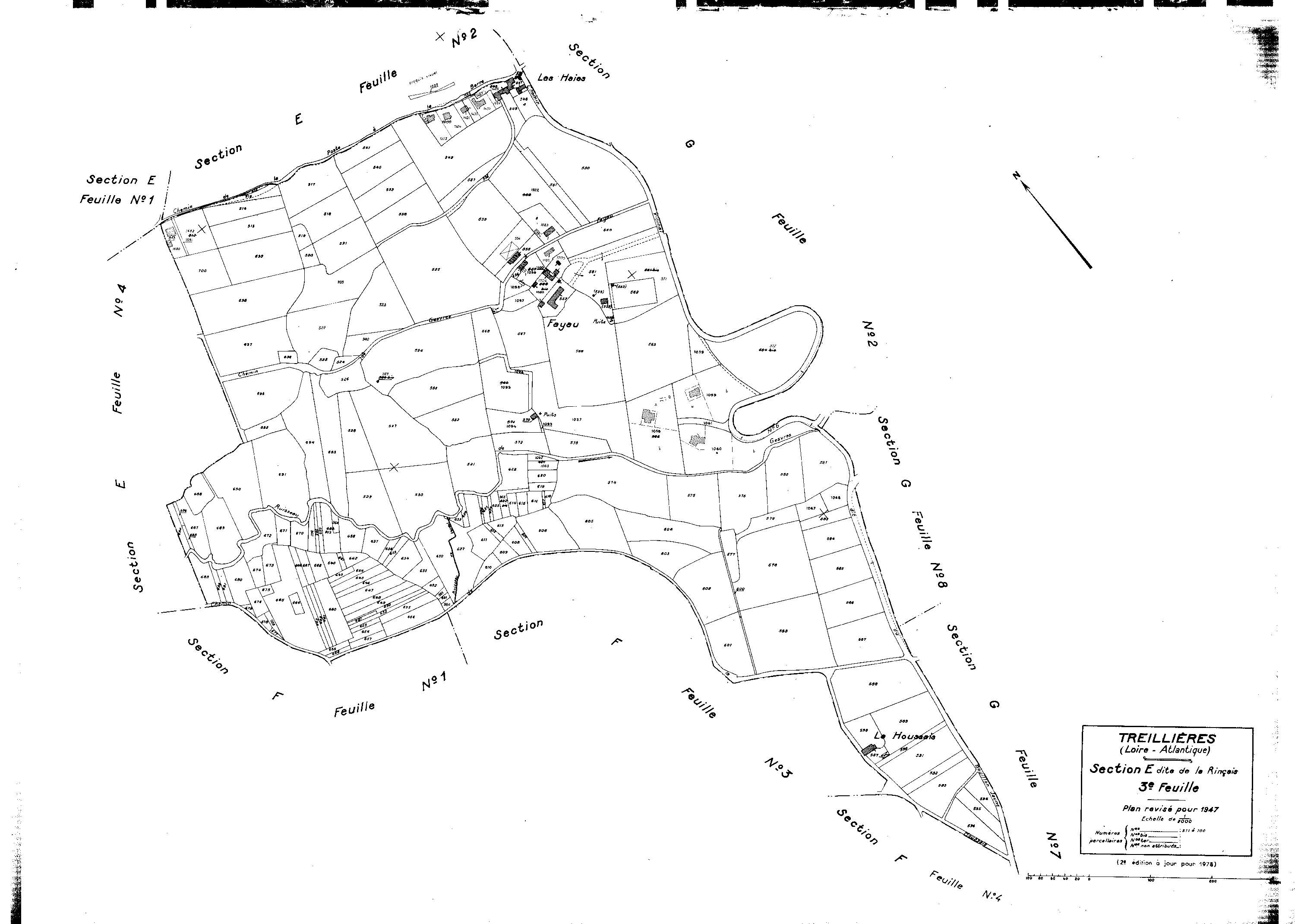 Treillières - Section E3 Rinçais (section de La). 511-700