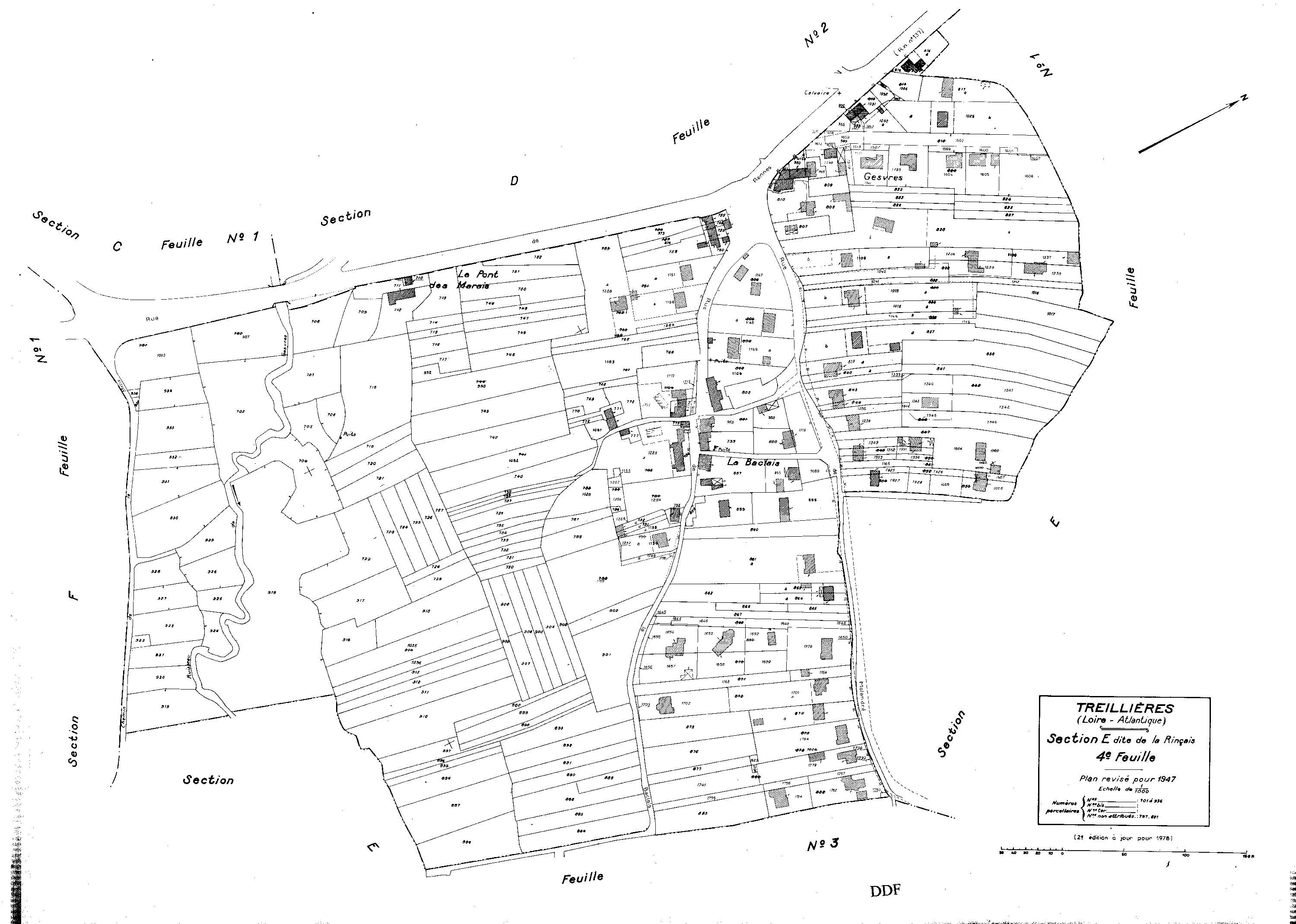 Treillières - Section E4 Rinçais (section de La). 701-936