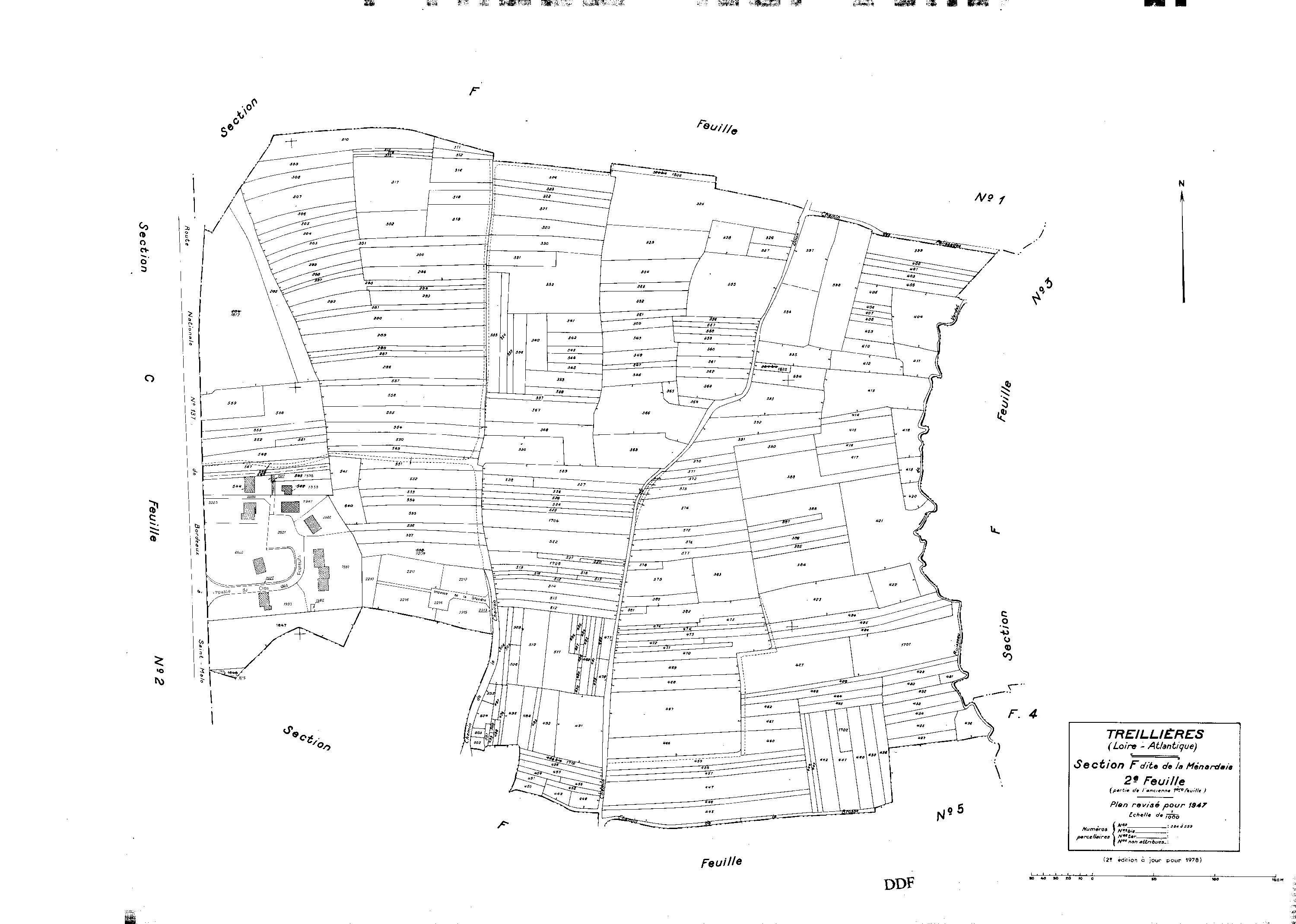 Treillières - Section F2 Ménardais (section de La). 264-559