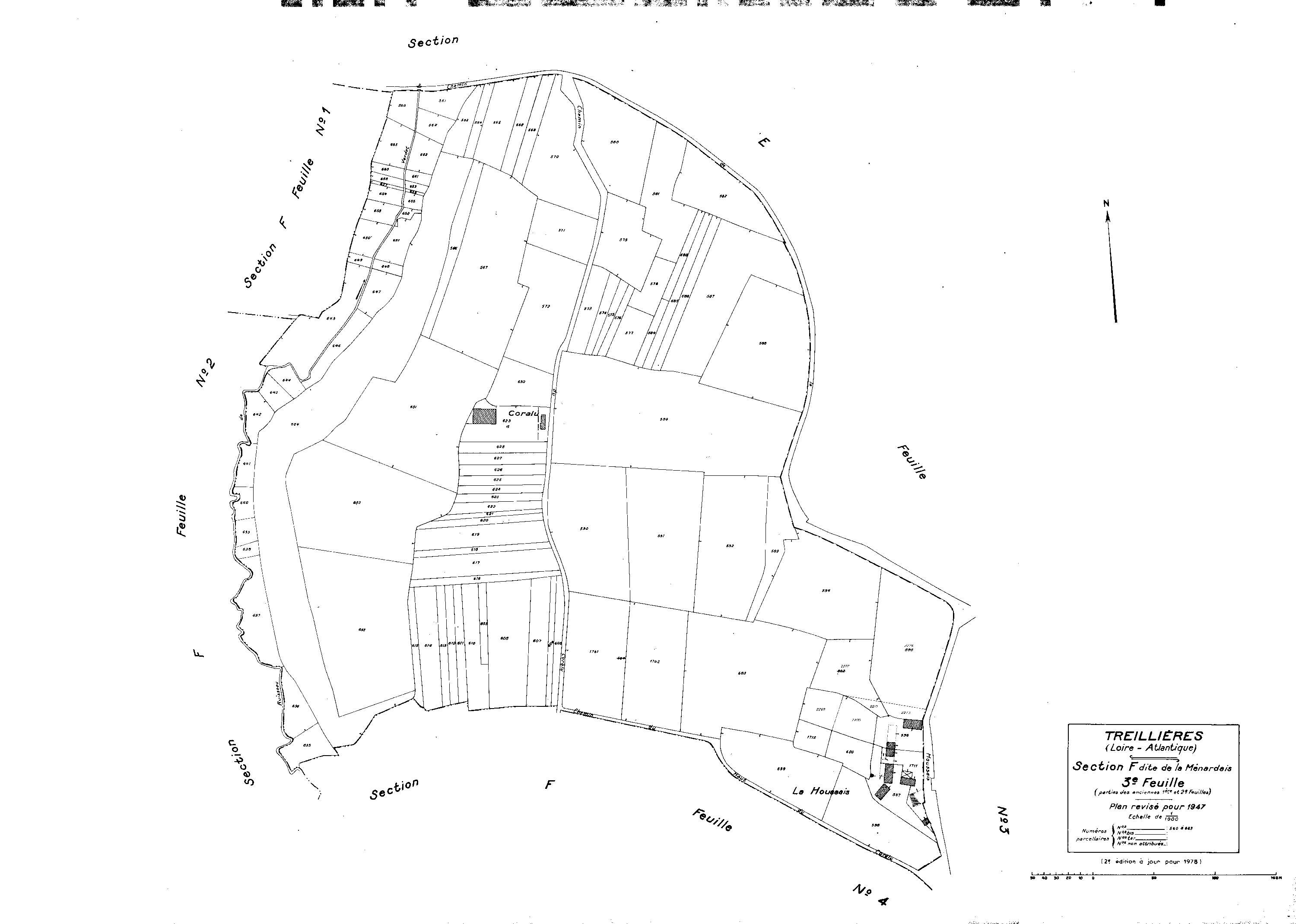 Treillières - Section F3 Ménardais (section de La). 560-663