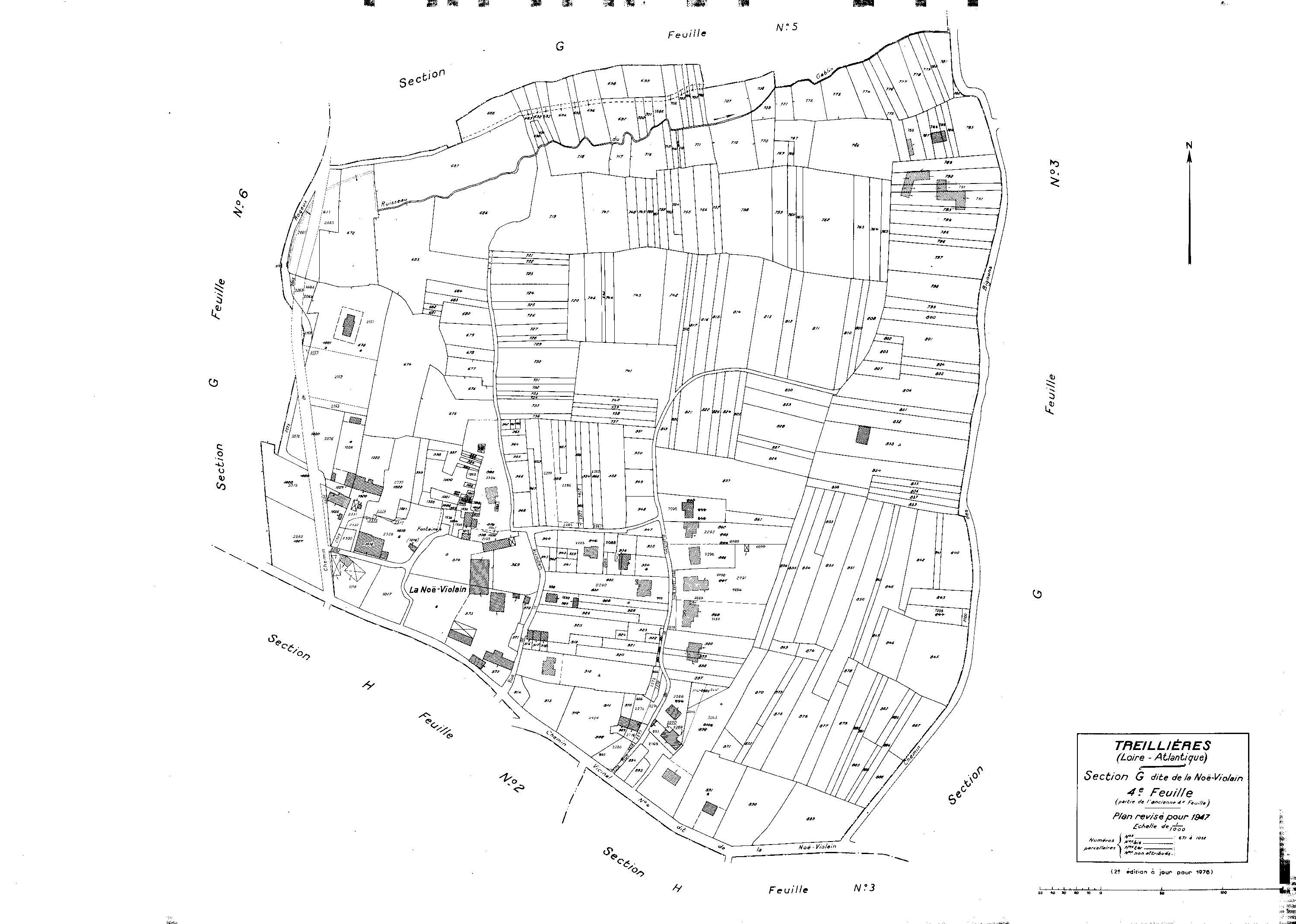 Treillières - Section G4 Noë-Violain (section de La). 671-1032