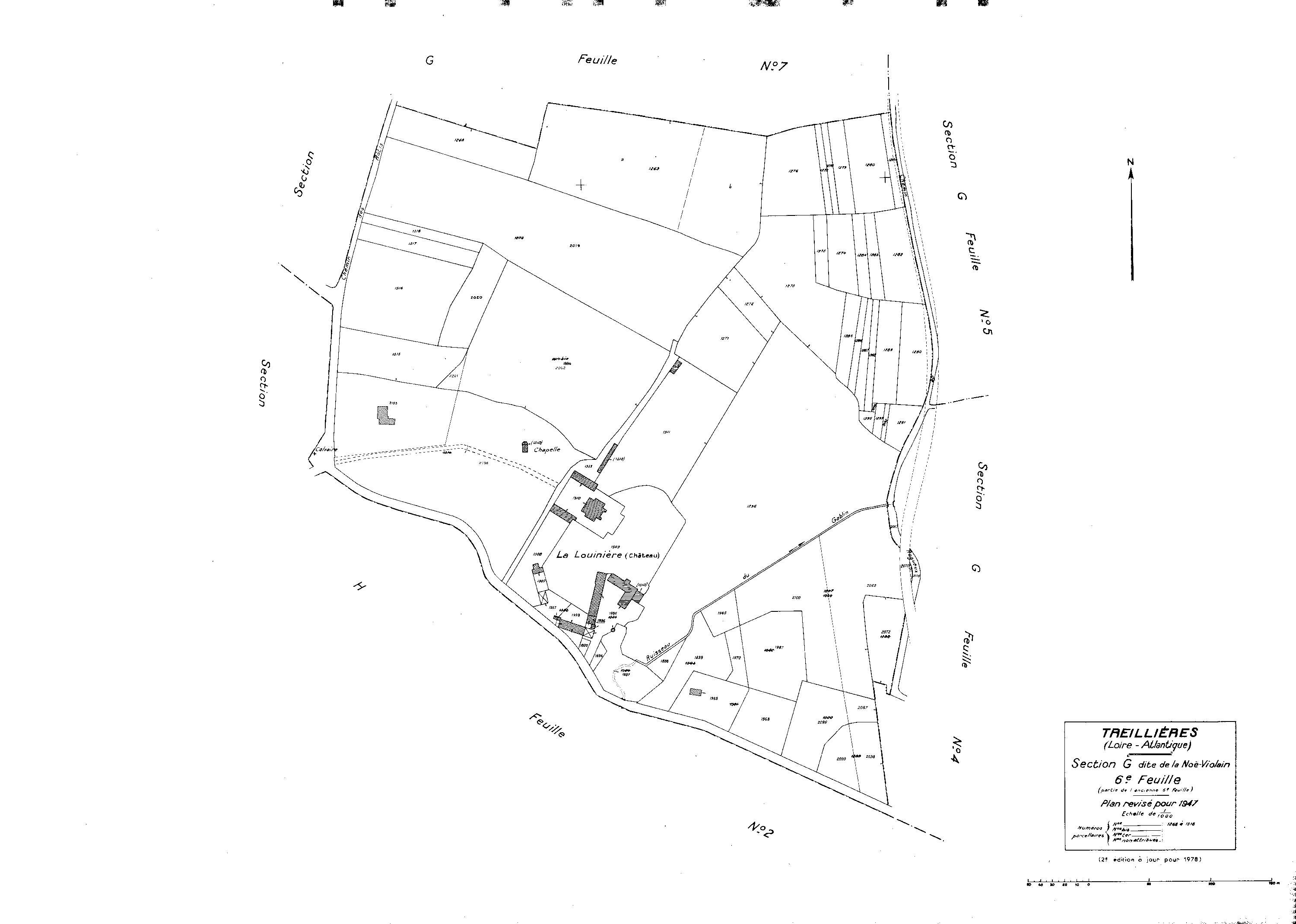 Treillières - Section G6 Noë-Violain (section de La). 1268-1318