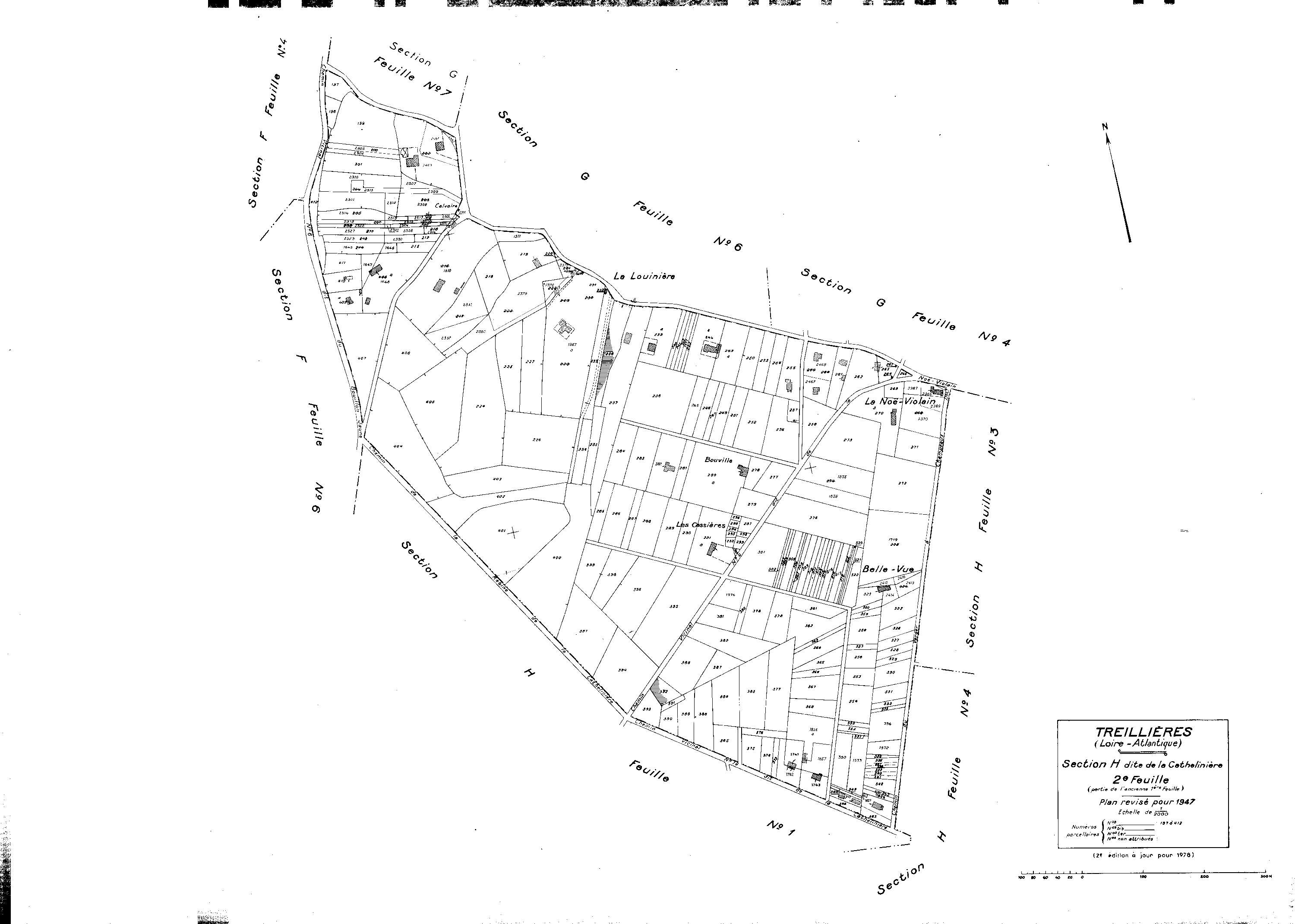 Treillières - Section H2 Cathelinière (section de La). 197-412