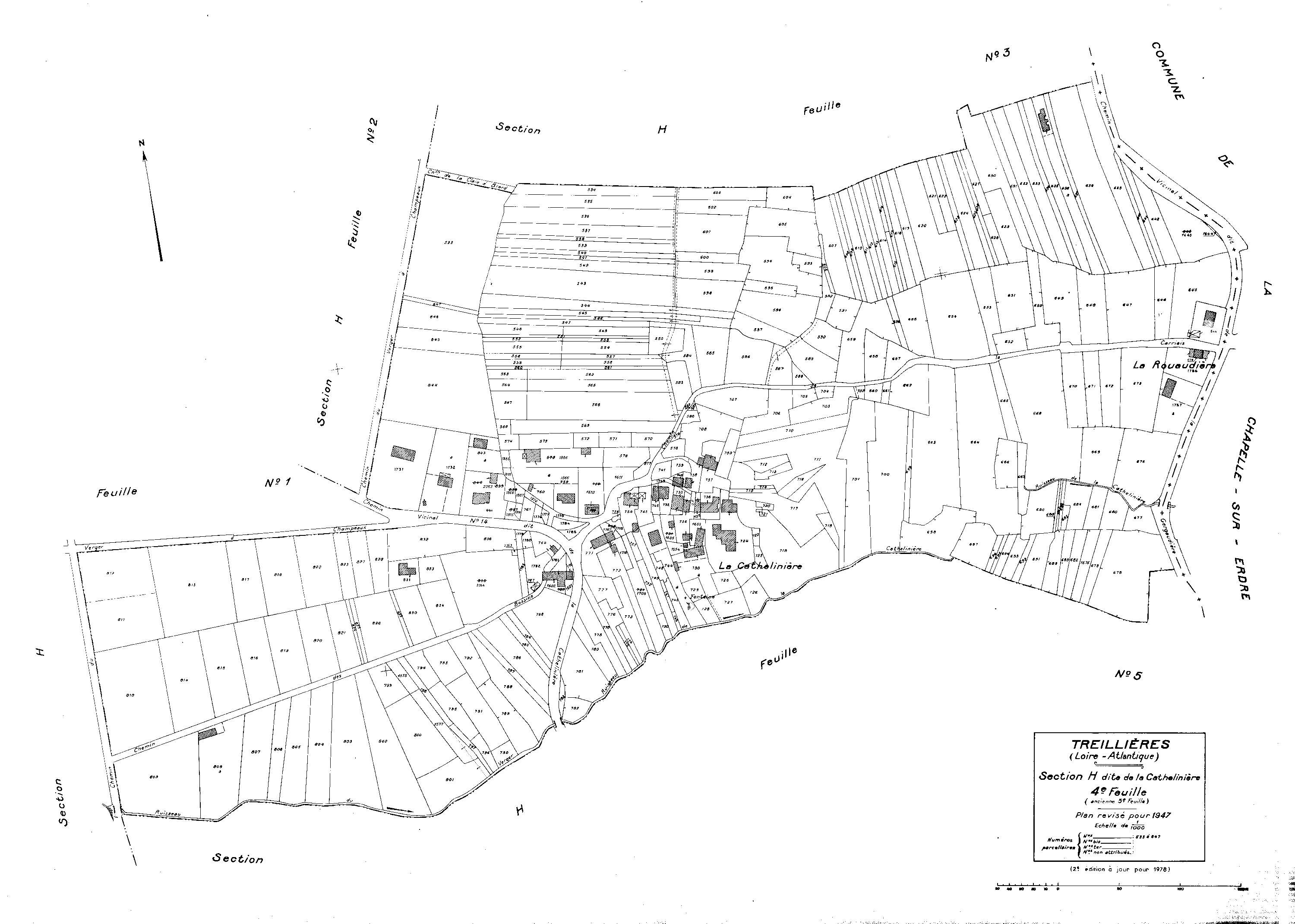 Treillières - Section H4 Cathelinière (section de La). 533-847