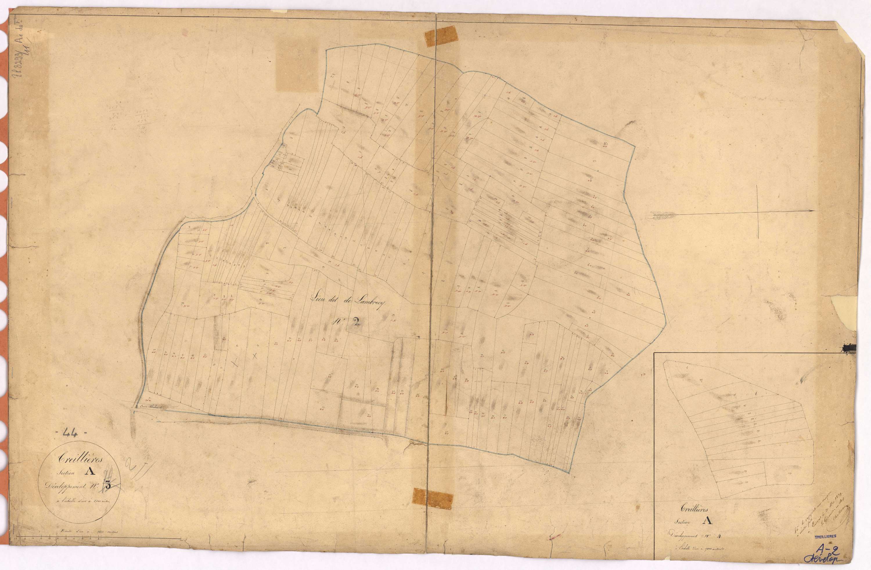 Treillières - Section A1 (développement) Muzon (section de) ; développement de diverses parcelles