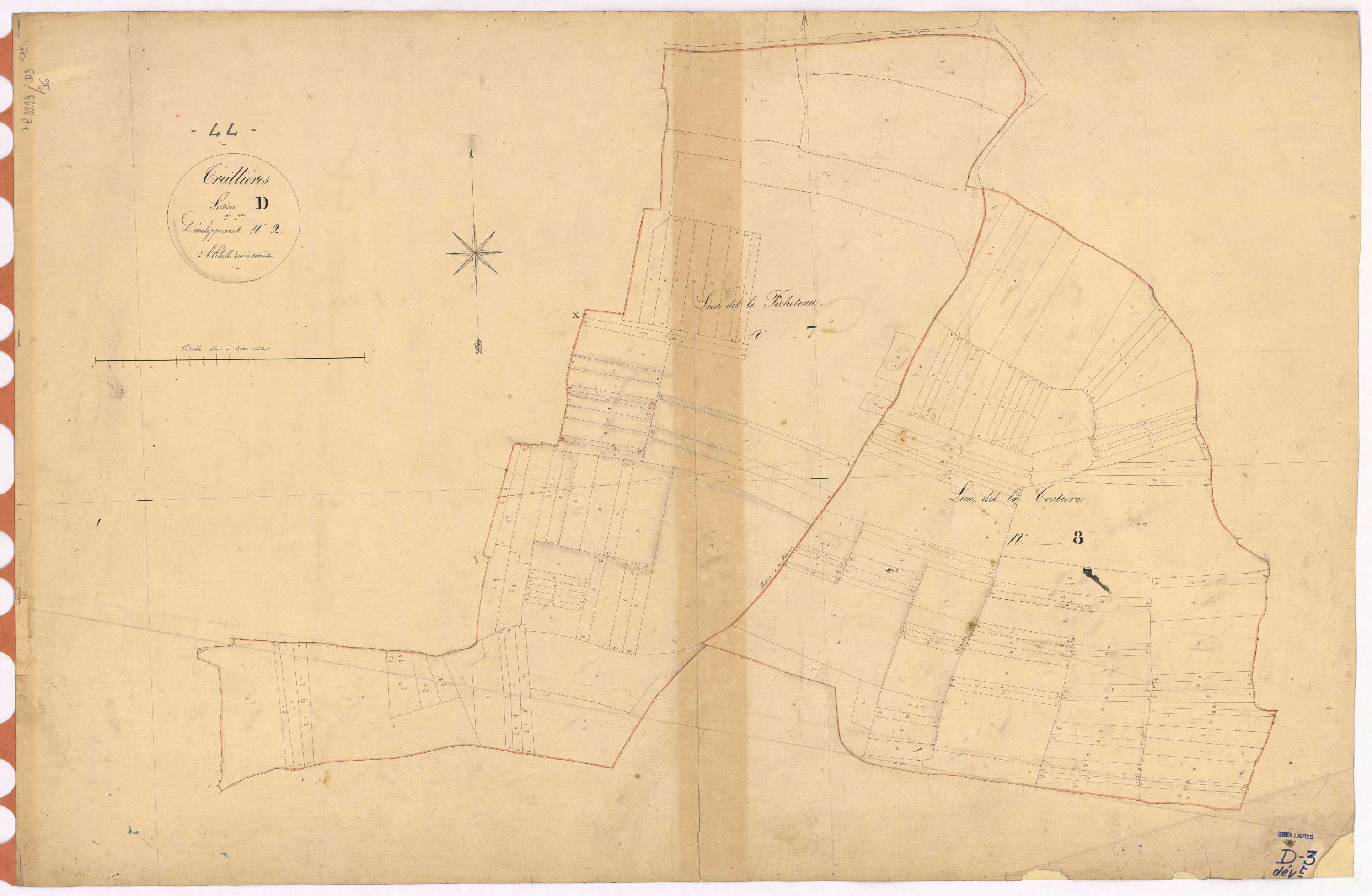 Treillières - Section D3 (développement) Bourg (section du) ; développement de diverses parcelles