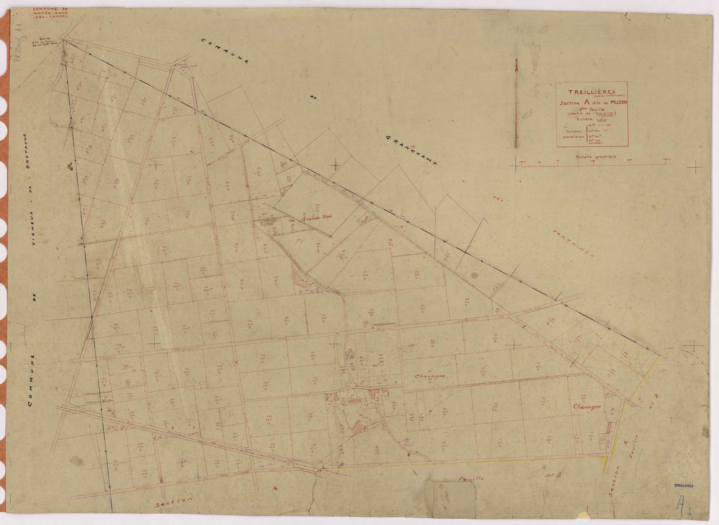 Treillières - Section A1 Muzon (section de) ; 1-152