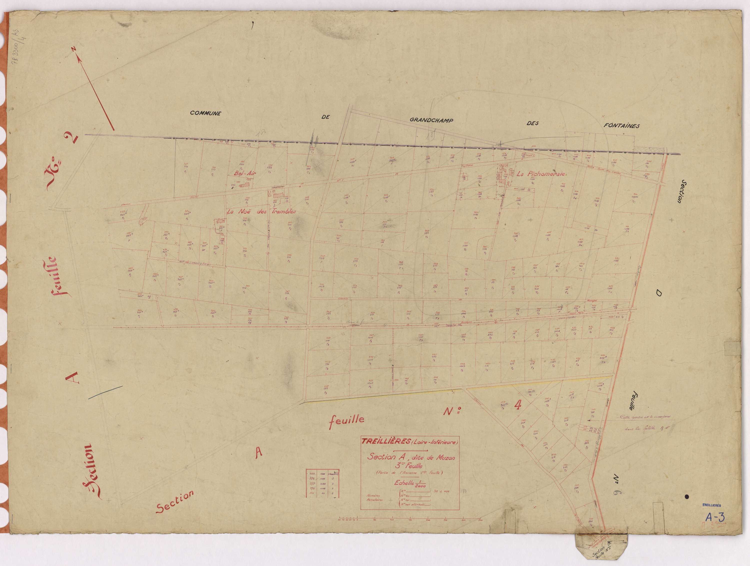 Treillières - Section A3 Muzon (section de) ; 311-494