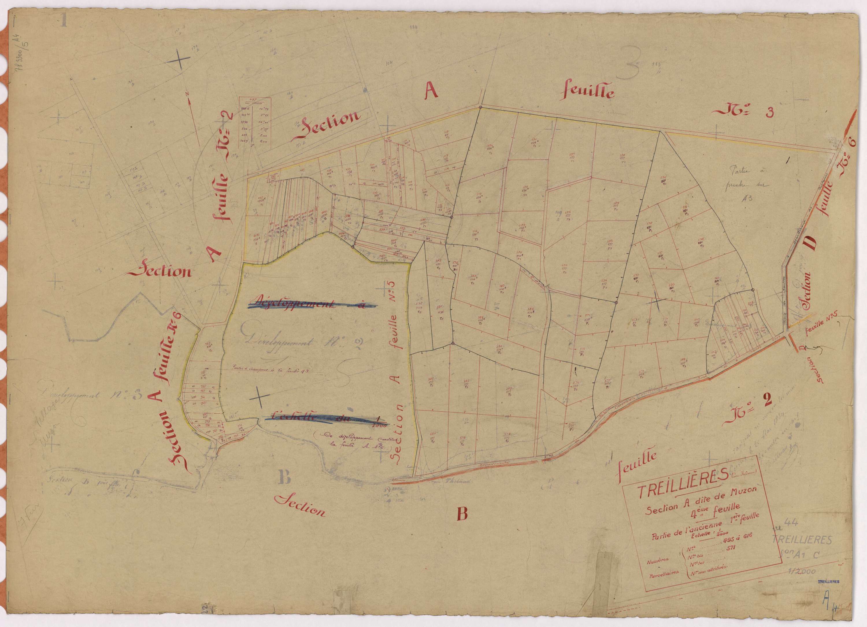 Treillières - Section A4 Muzon (section de) ; 495-616