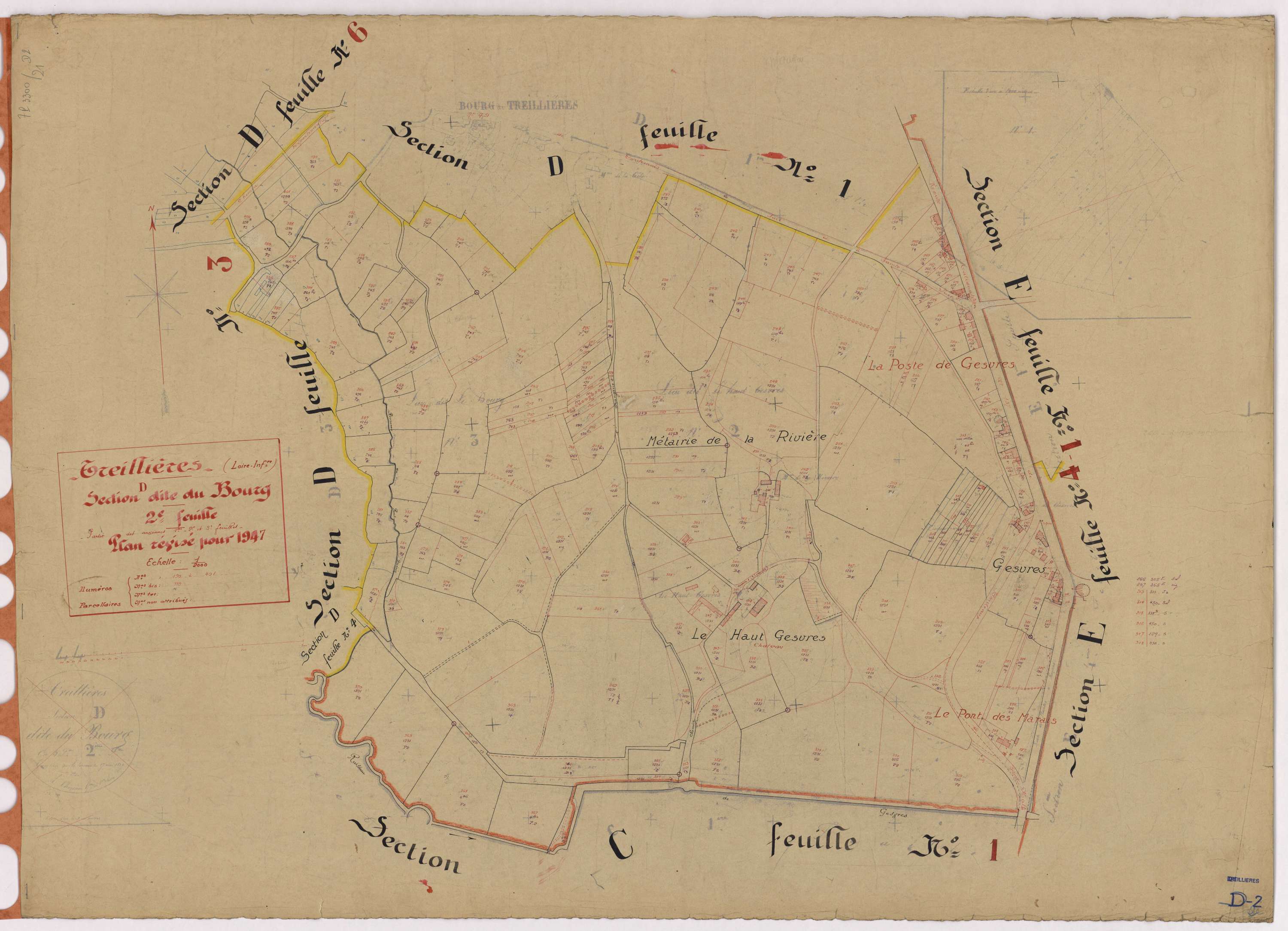 Treillières - Section D2 Bourg (section du) ; 190-401