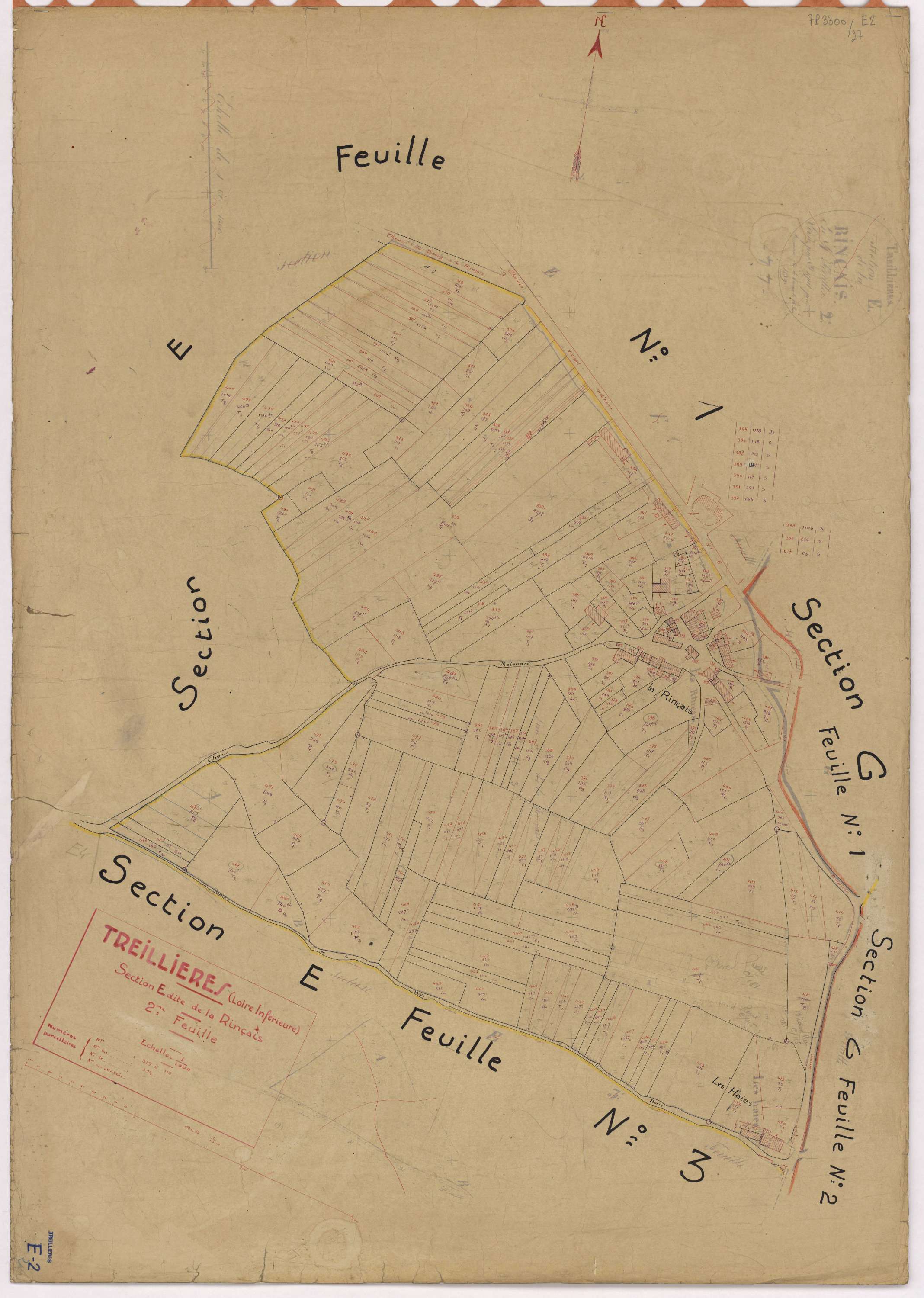 Treillières - Section E2 Rinçais (section de La) ; 319-510